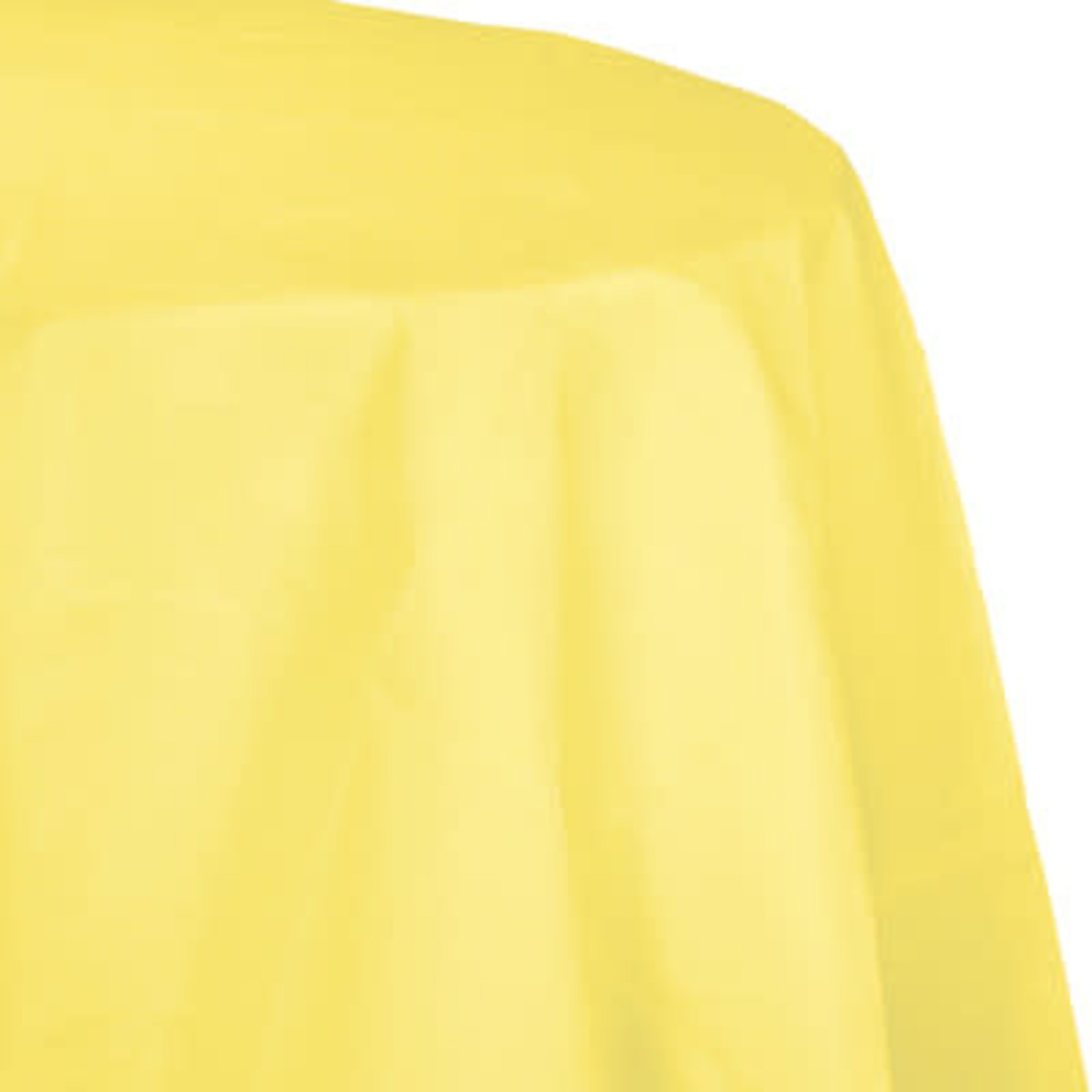 Touch of Color 82" Mimosa Yellow Plastic-Lined Round Tablecover