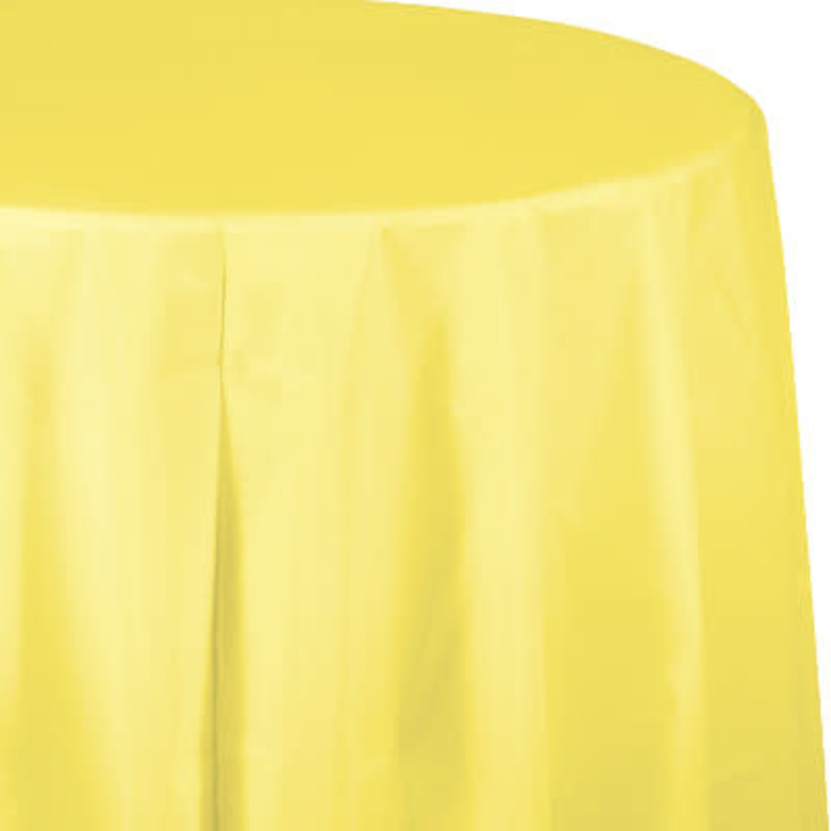 Touch of Color 82" Mimosa Yellow Round Plastic Tablecloth