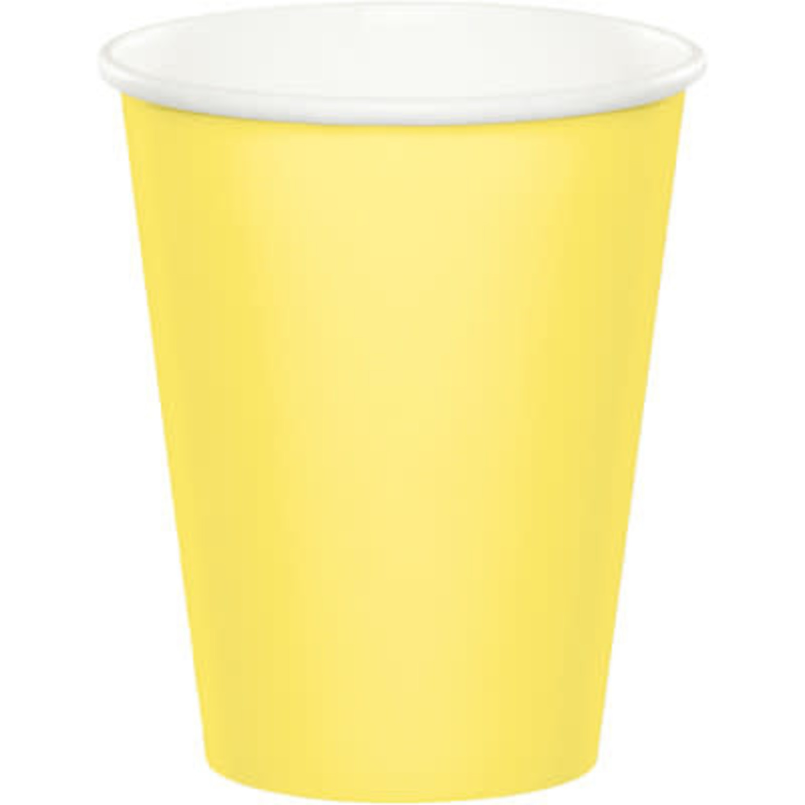 Touch of Color 9oz. Mimosa Yellow Hot/Cold Paper Cups - 24ct.
