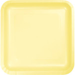Touch of Color 9" Mimosa Yellow Square Plates - 18ct.