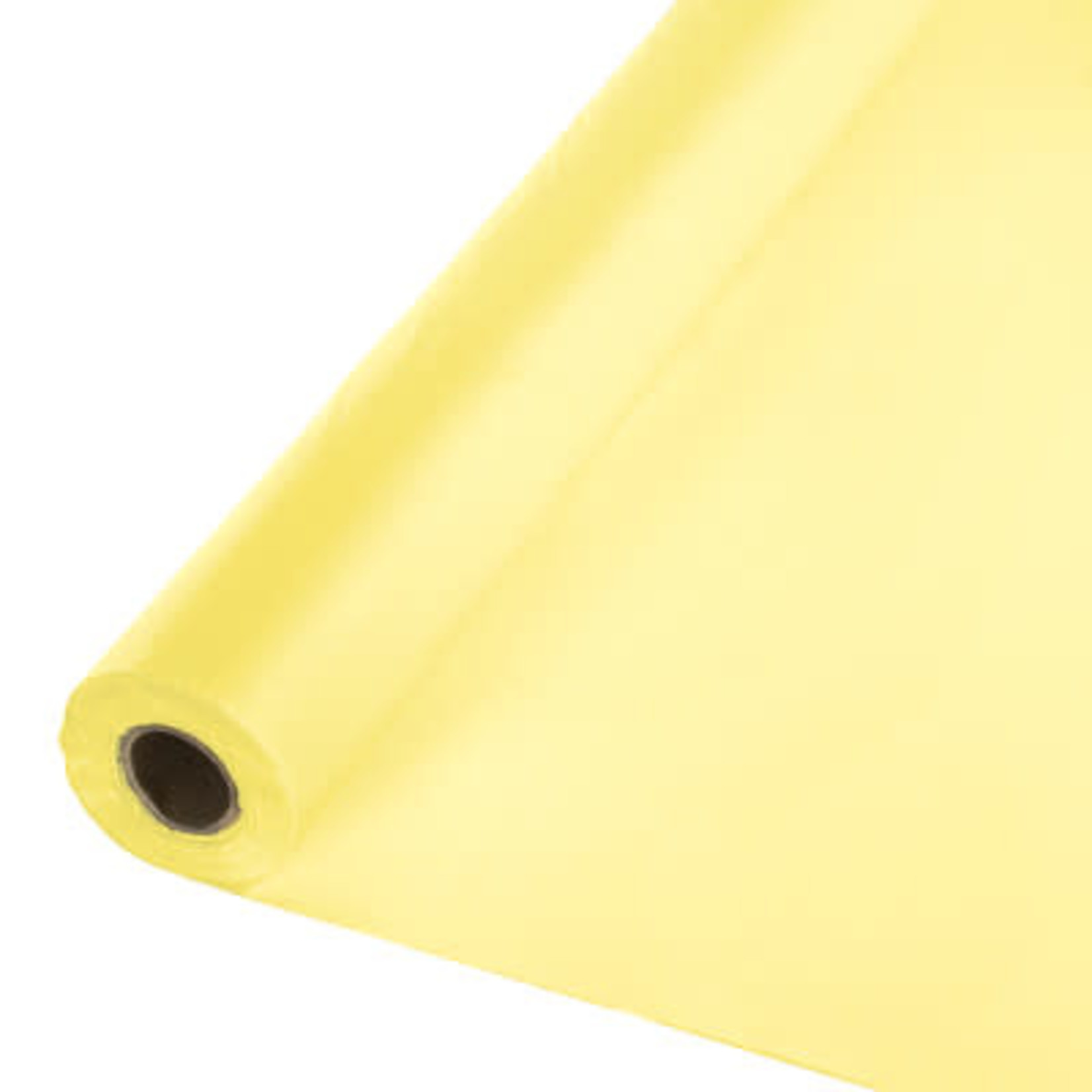 Touch of Color 100' Mimosa Yellow Plastic Tablecover Roll