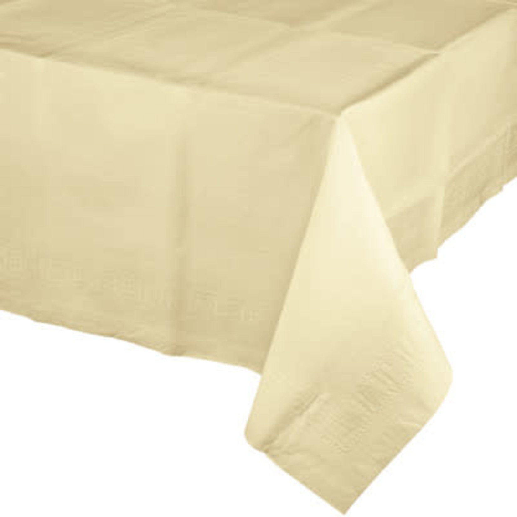 Touch of Color Ivory Plastic-Lined Tablecover - 54" x 108"