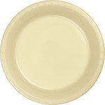 Touch of Color 10" Ivory Plastic Round Banquet Plates - 20ct.