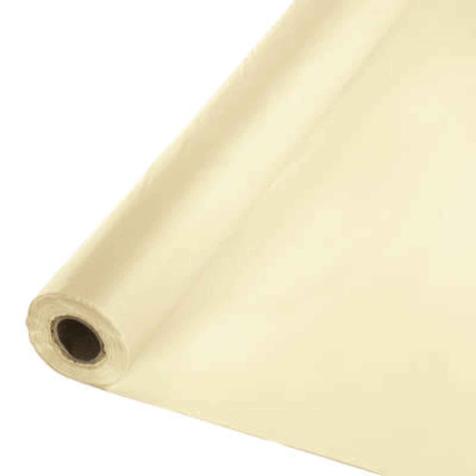 Touch of Color 100' Ivory Plastic Tablecover Roll - 1ct.
