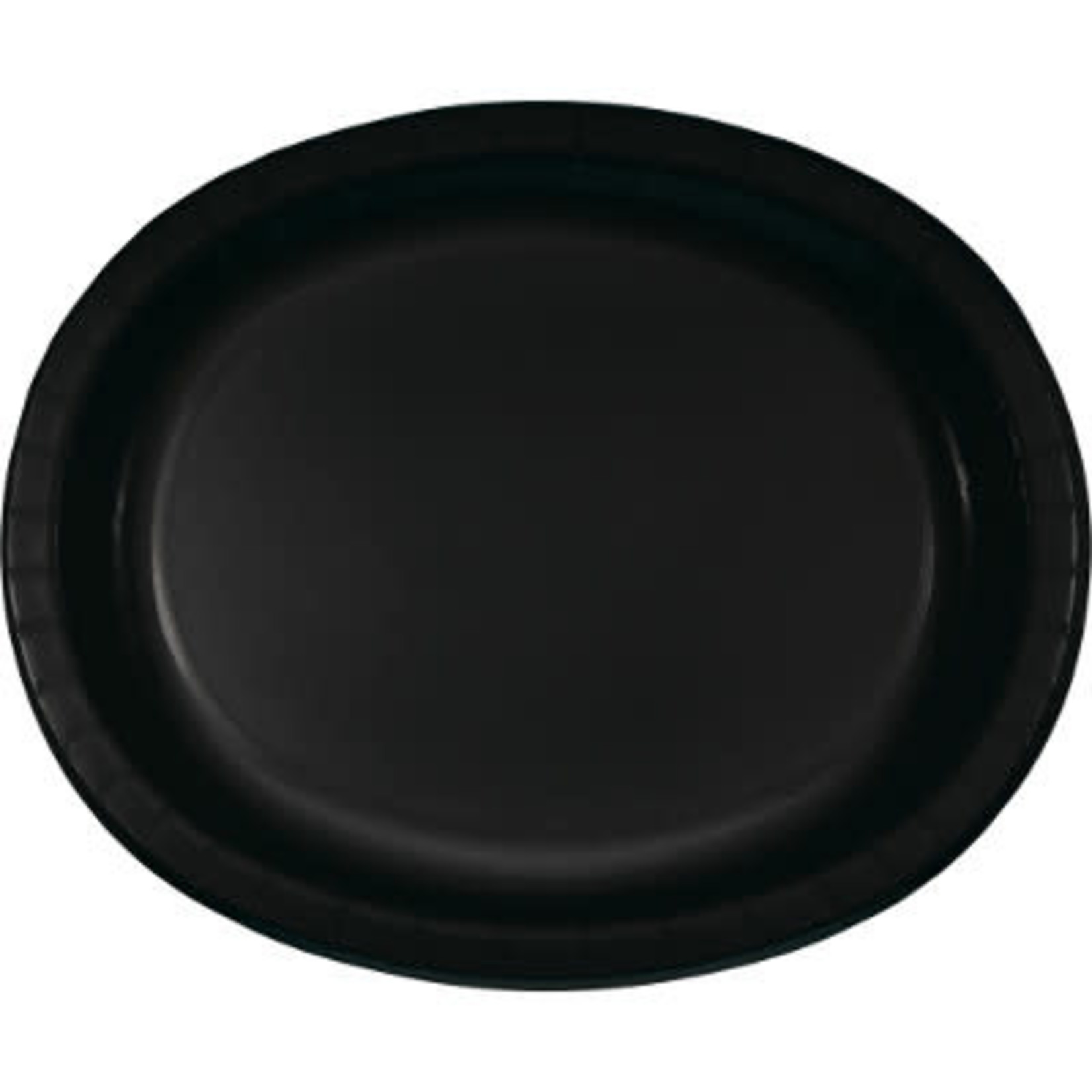 Touch of Color 10" x 12" Black Oval Paper Plates - 8ct.