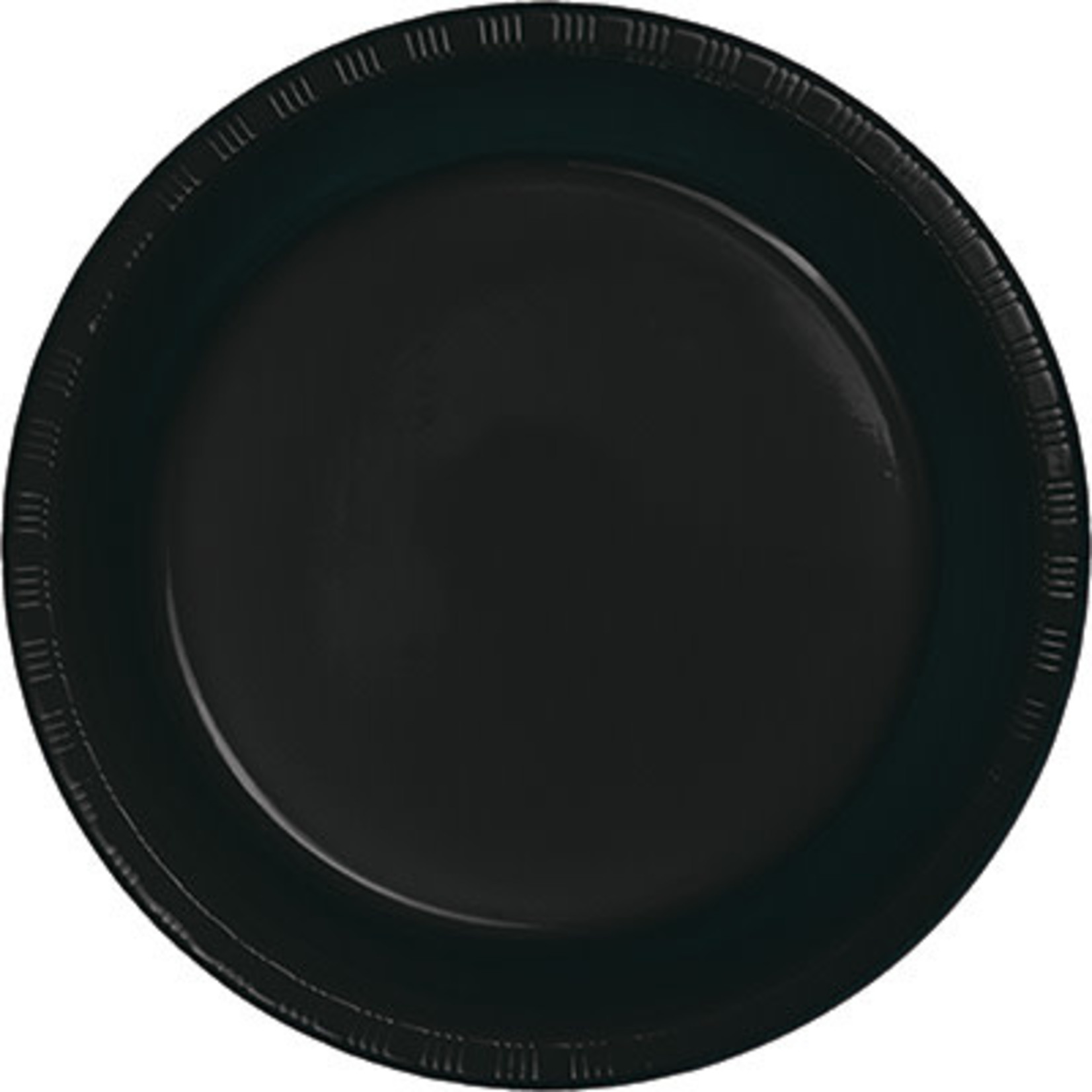 Touch of Color 10" Black Plastic Banquet Plates - 20ct.