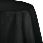Touch of Color 82" Black Round Plastic-Lined Paper Tablecover - 1ct.