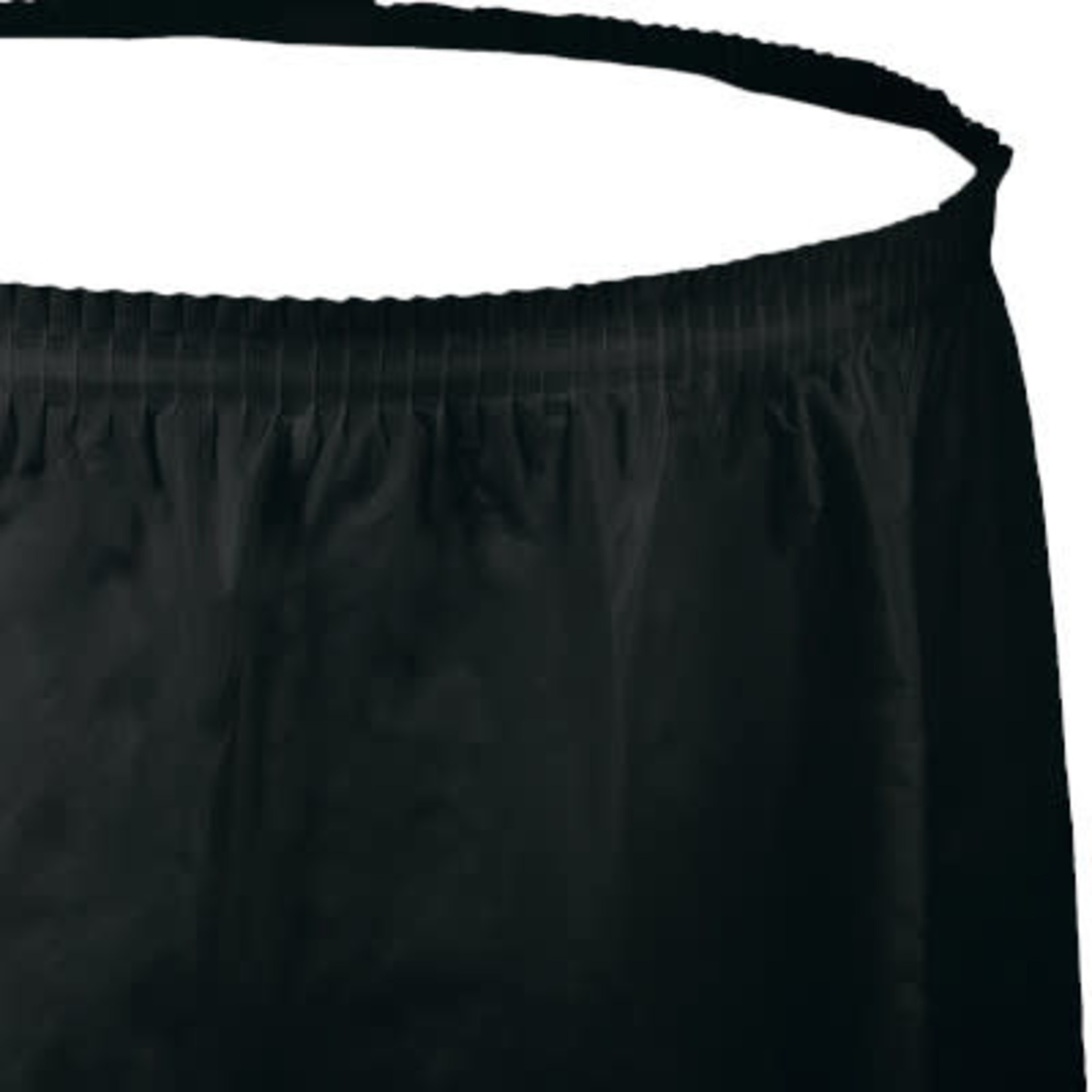 Touch of Color 14' Black Velvet Plastic Tableskirt - 1ct.