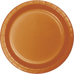 Touch of Color 7" Pumpkin Spice Orange Paper Plates - 24ct.