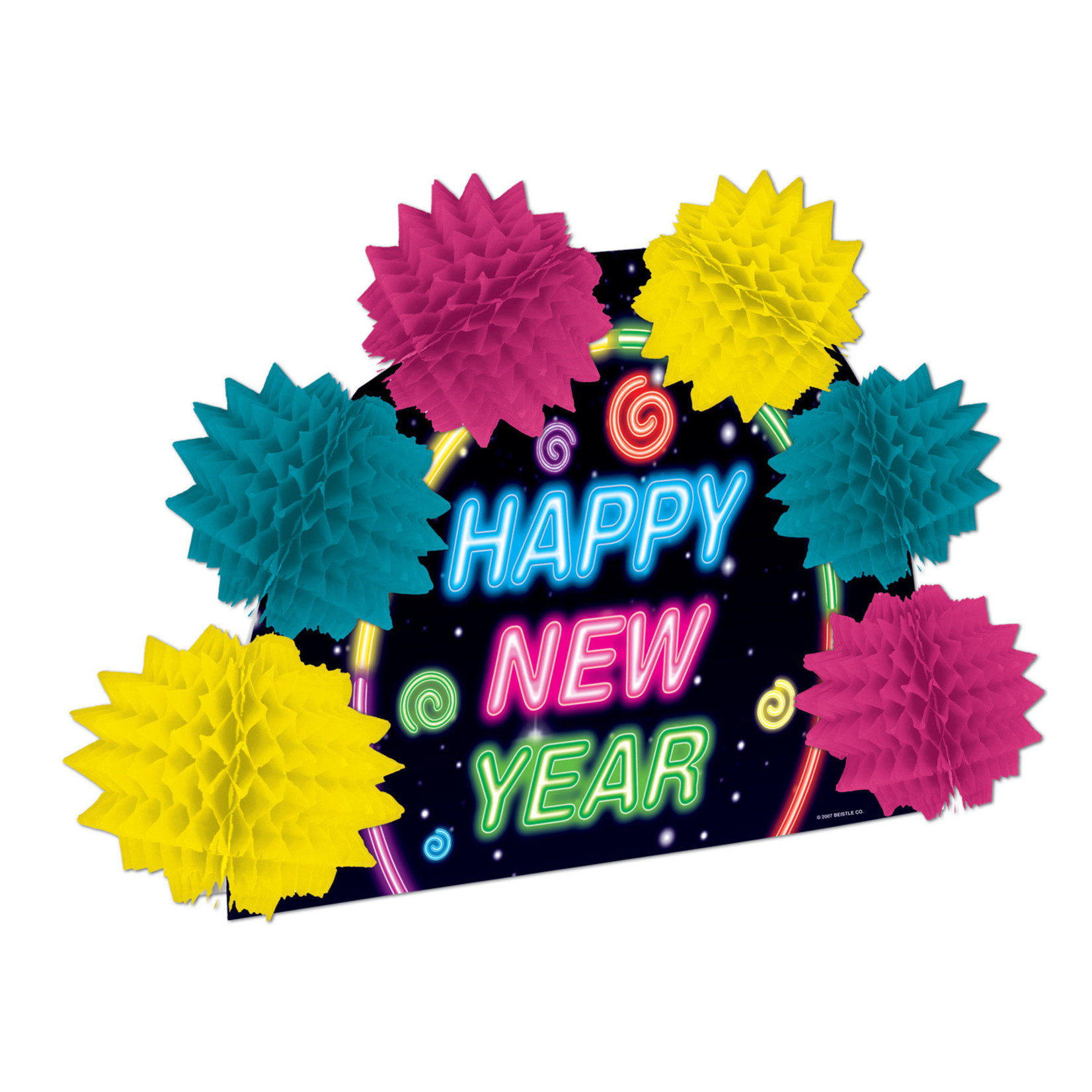 Beistle Multi-Color Happy New Year 3-D Centerpiece - 10" x 6"