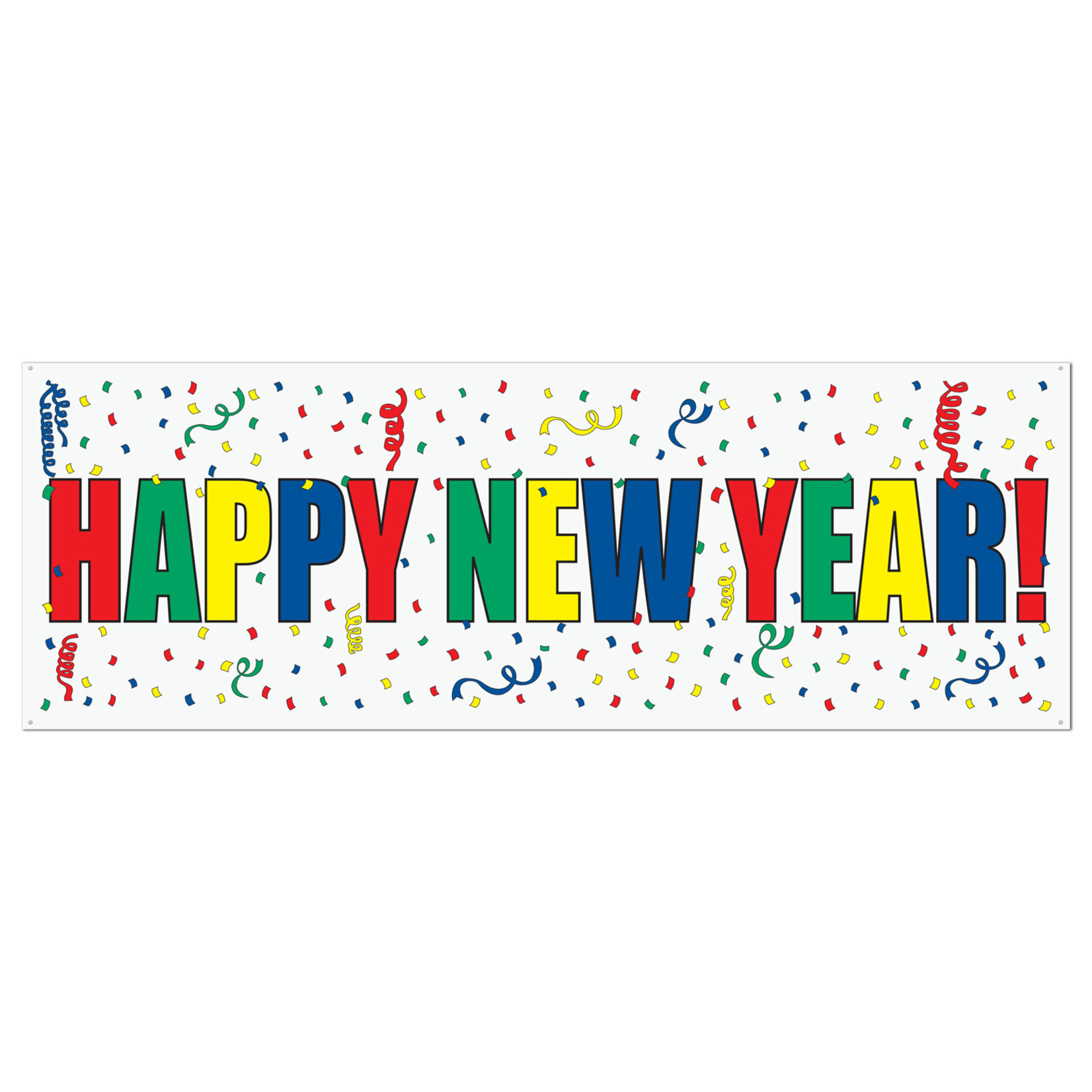 Beistle Happy New Year Sign Banner w/ Grommets - 5ft. x 21"