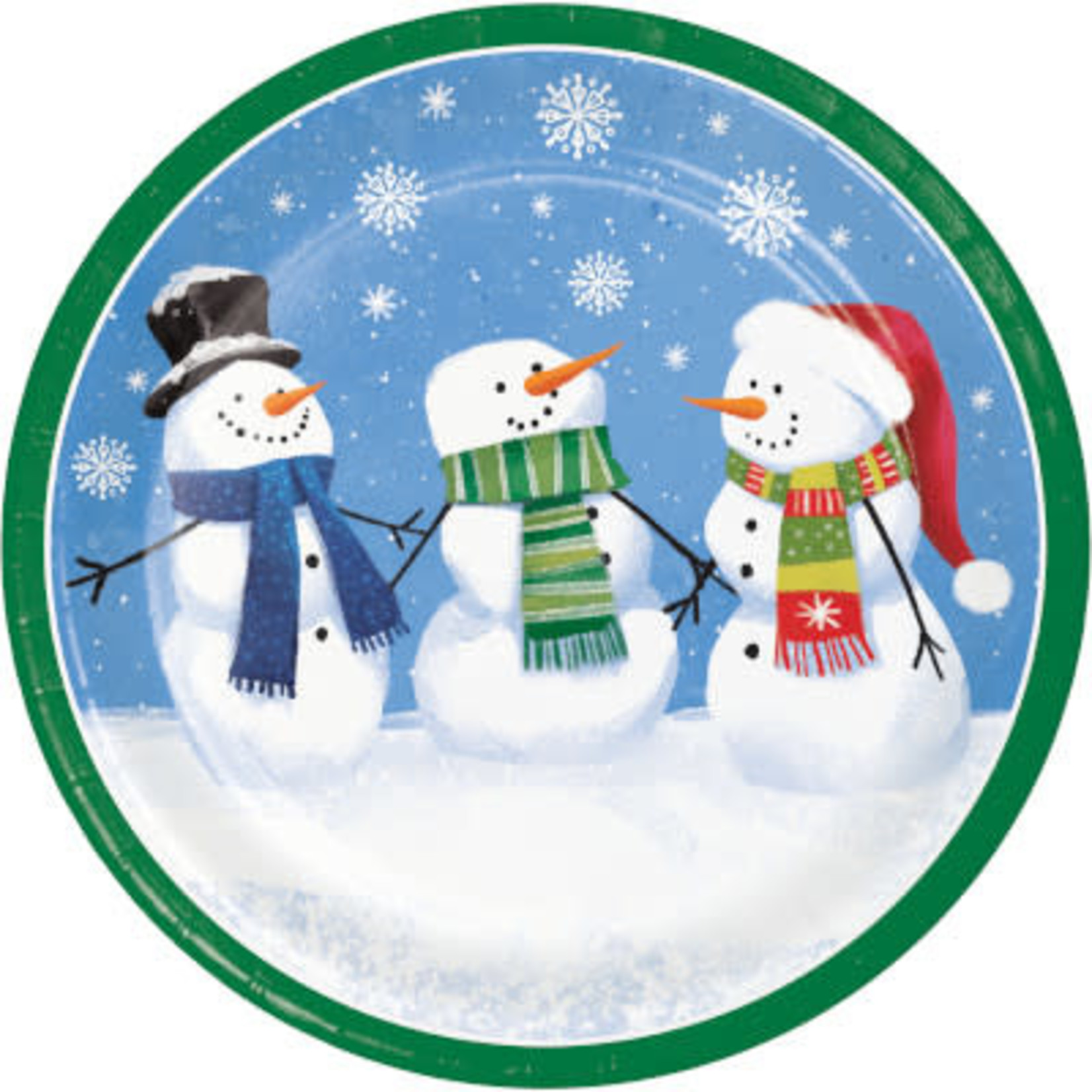 Creative Converting Smiling Snowmen 9" Plates - 8ct.