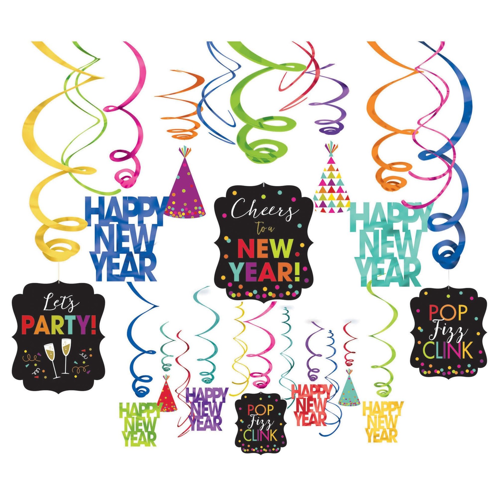 Amscan Happy New Year Swirl Decorations - 30ct.