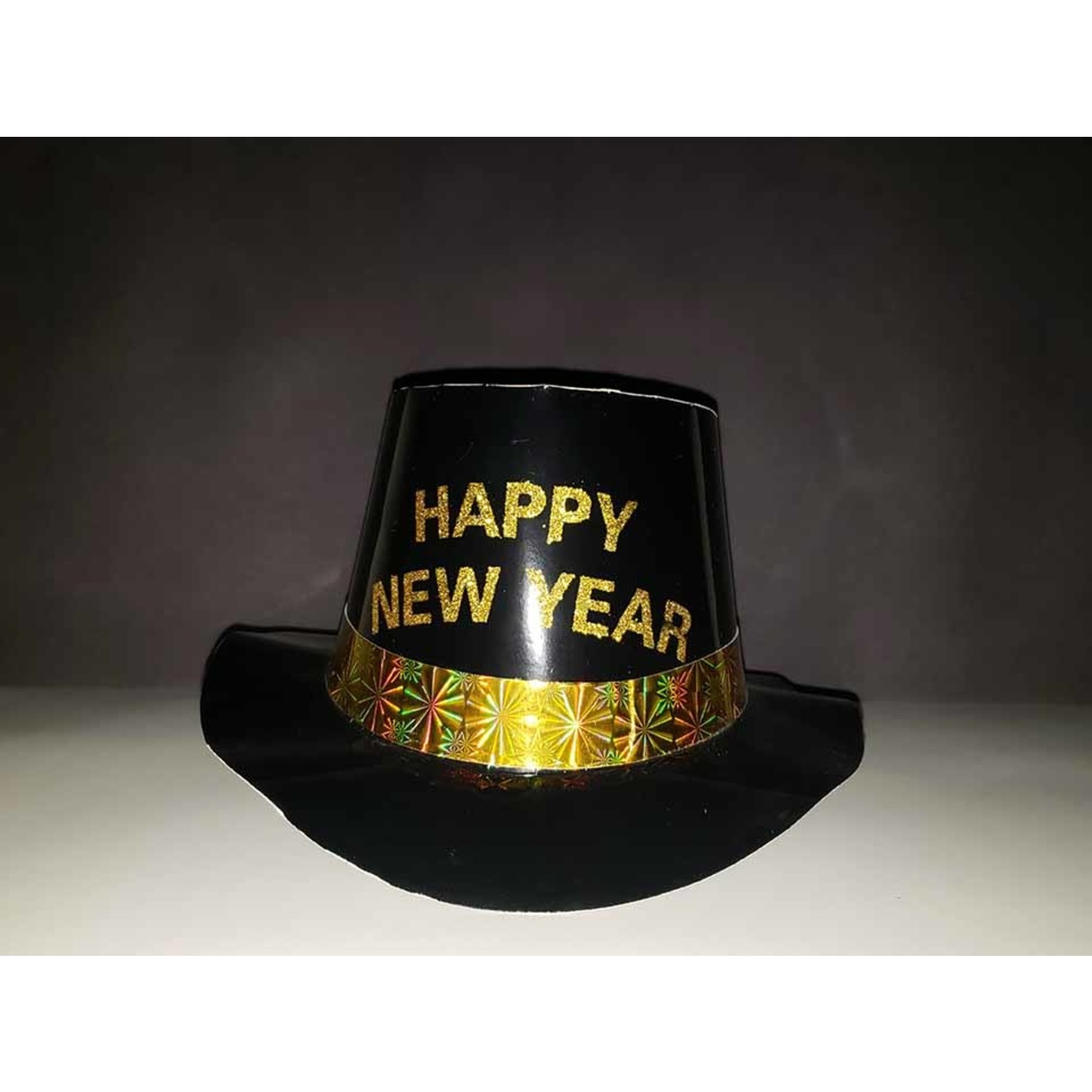 party club Happy New Year Black Top Hat w/ Gold Writing