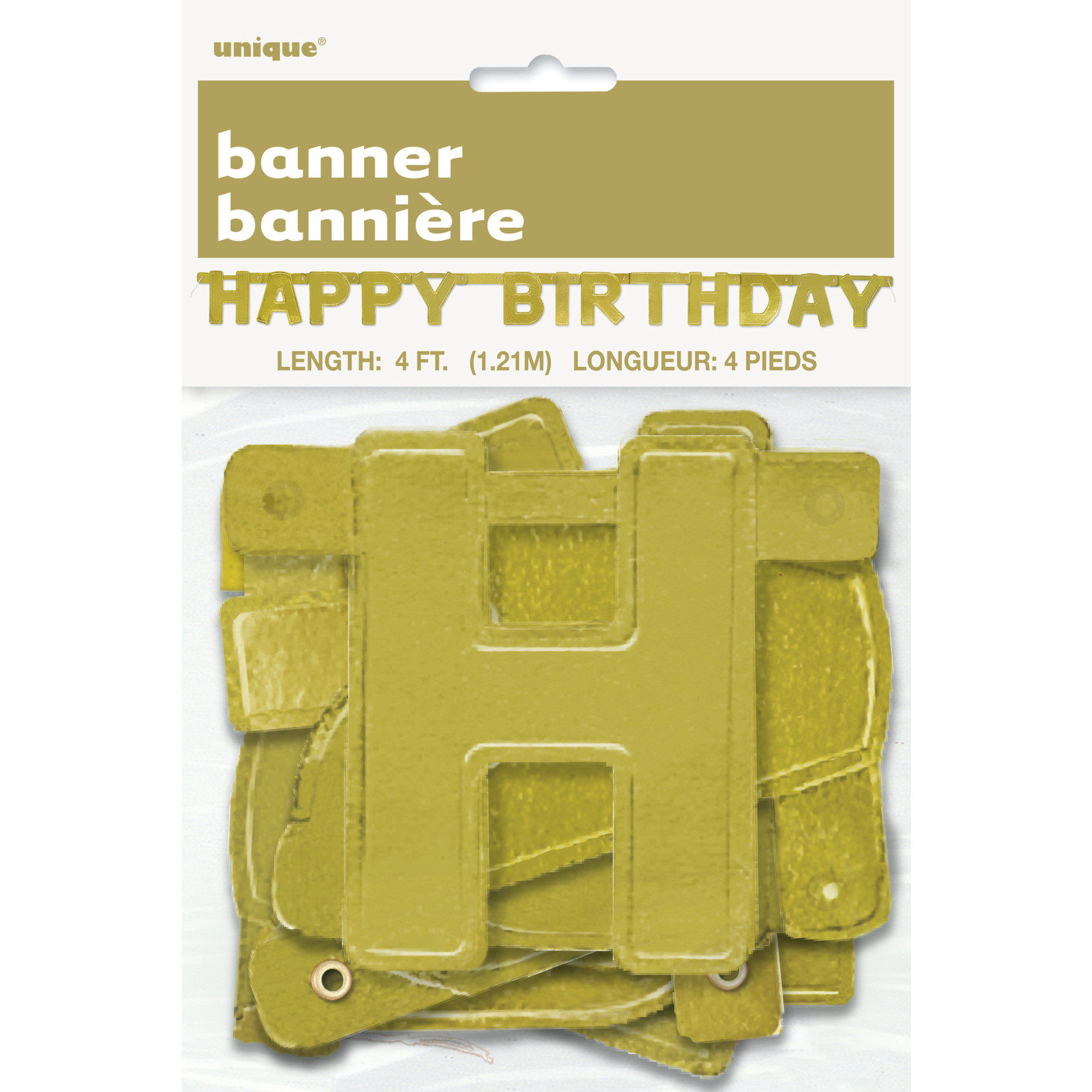unique Gold Happy Birthday Jointed Banner by Unique