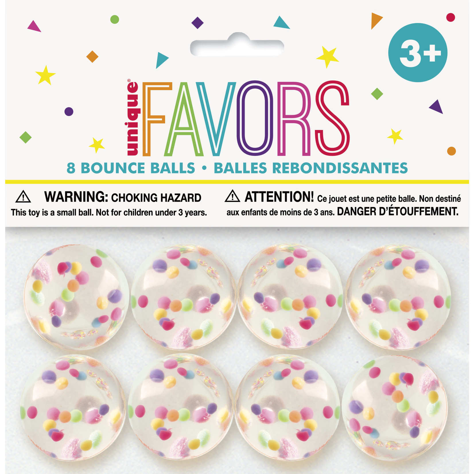 unique Confetti Filled Bounce Balls - 8ct.