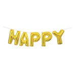 unique Gold Happy Birthday Air-Filled Balloon Letter Banner - 14'