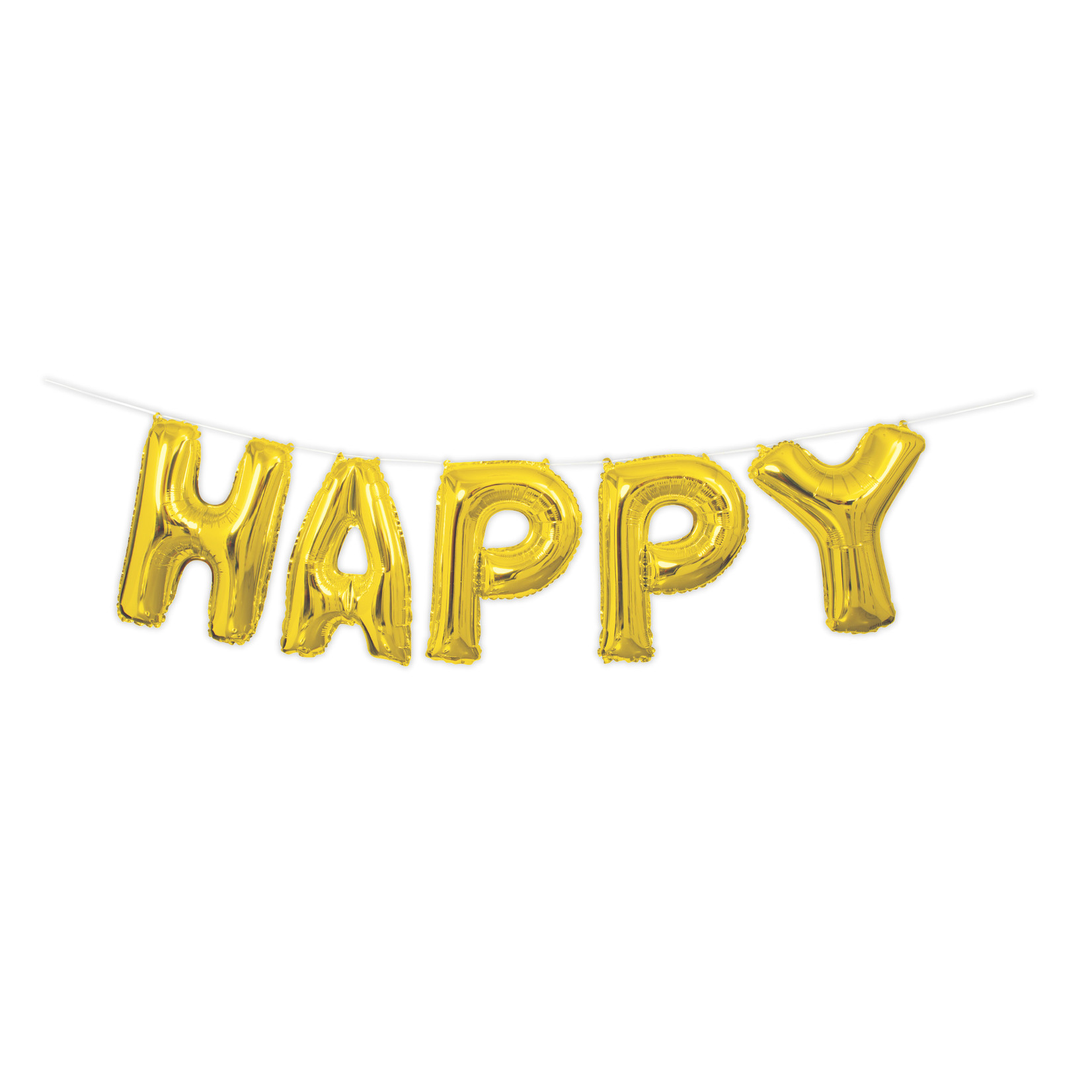 unique Gold Happy Birthday Air-Filled Balloon Letter Banner - 14'