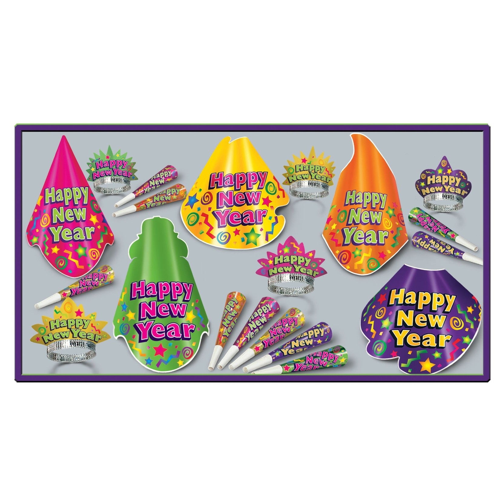Beistle New Years Eve Color-Splash  10ct. Party Kit