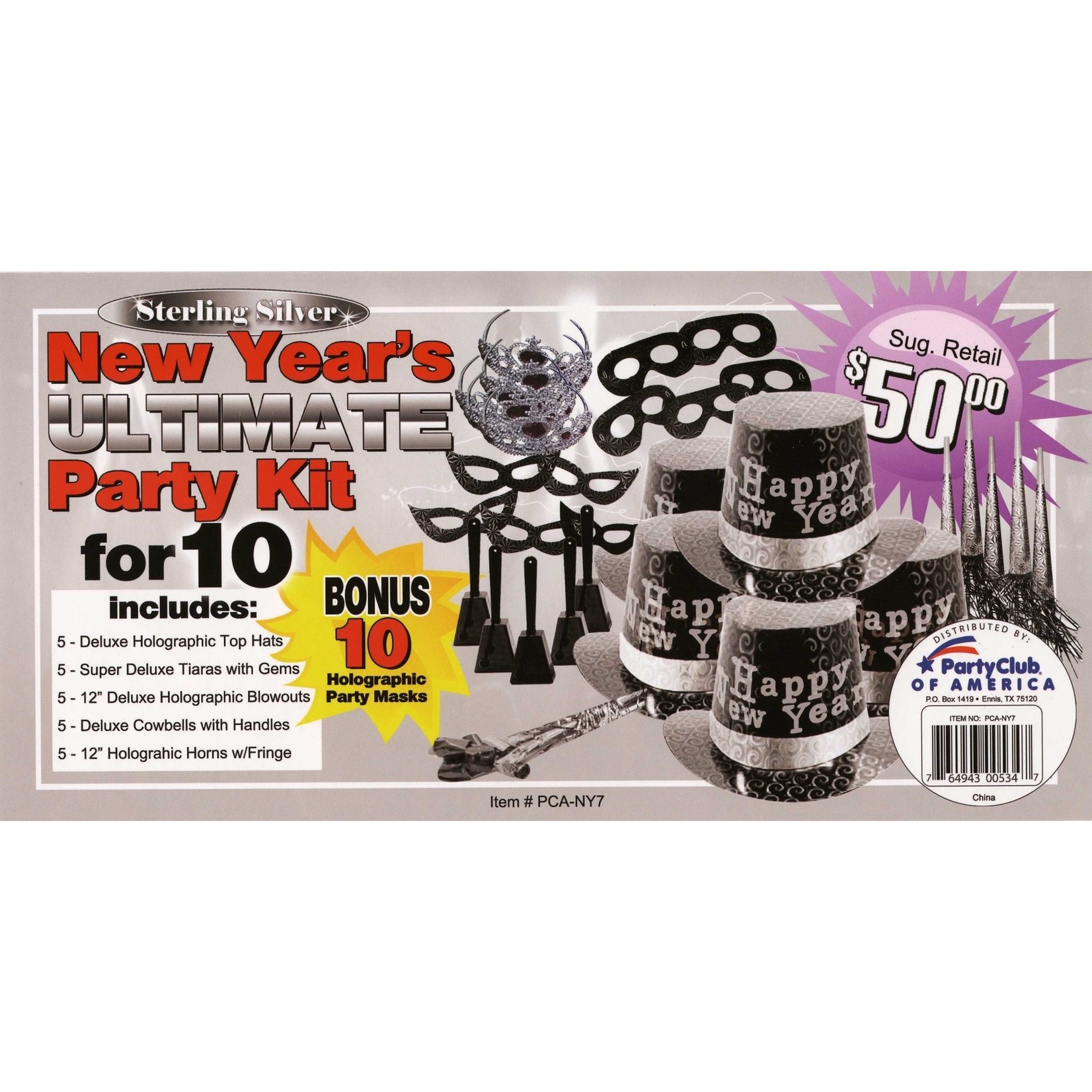 party club Silver New Years Ultimate Party Kit For 10