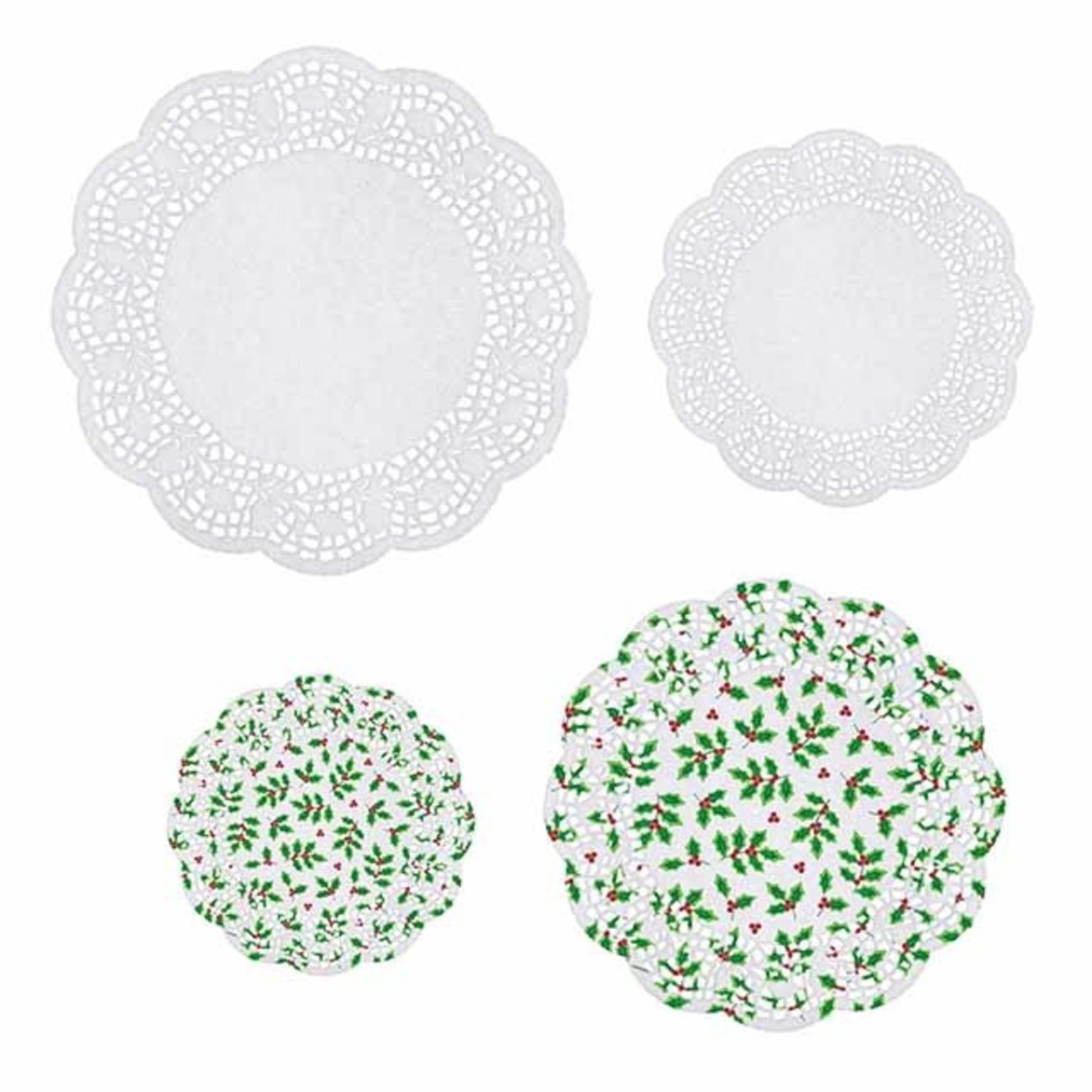 Christmas Doilies, Assorted Sizes, 40ct. - Party Adventure