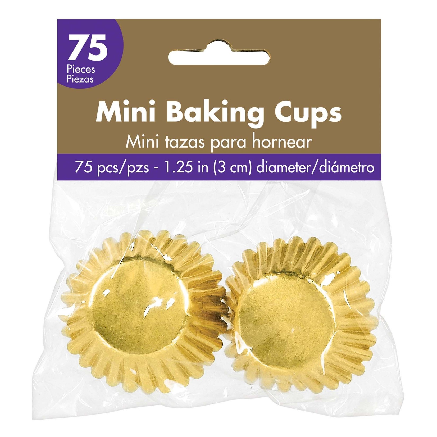 Amscan 1.2" Gold Foil Mini Baking Cups - 75ct.