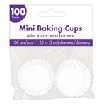 Amscan 1.25" White Mini Baking Cups - 100ct.