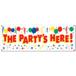 Beistle The Party's Here! Sign Banner - 5ft.