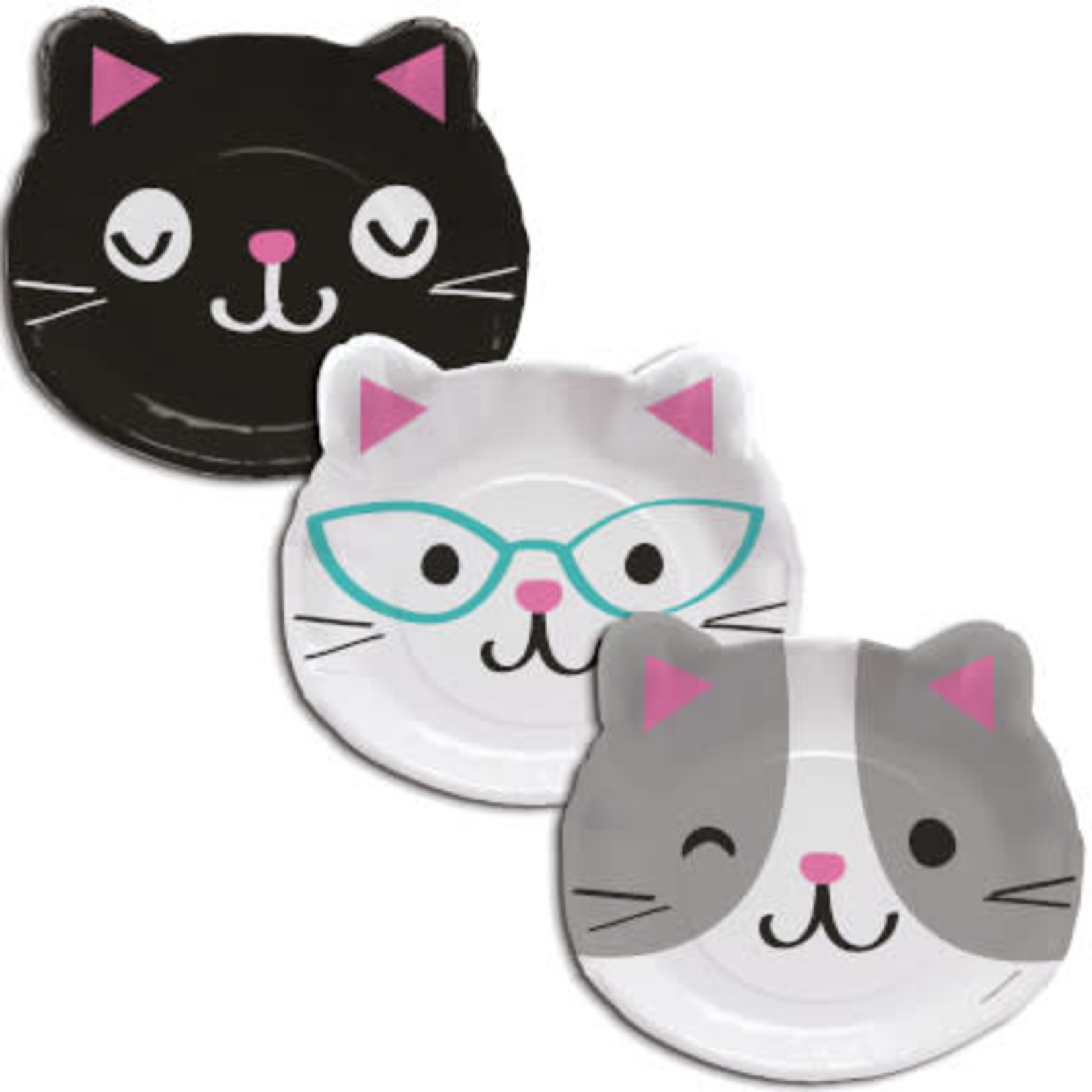Party Creations 9" Purr-Fect Party Shaped Plates - 8ct.