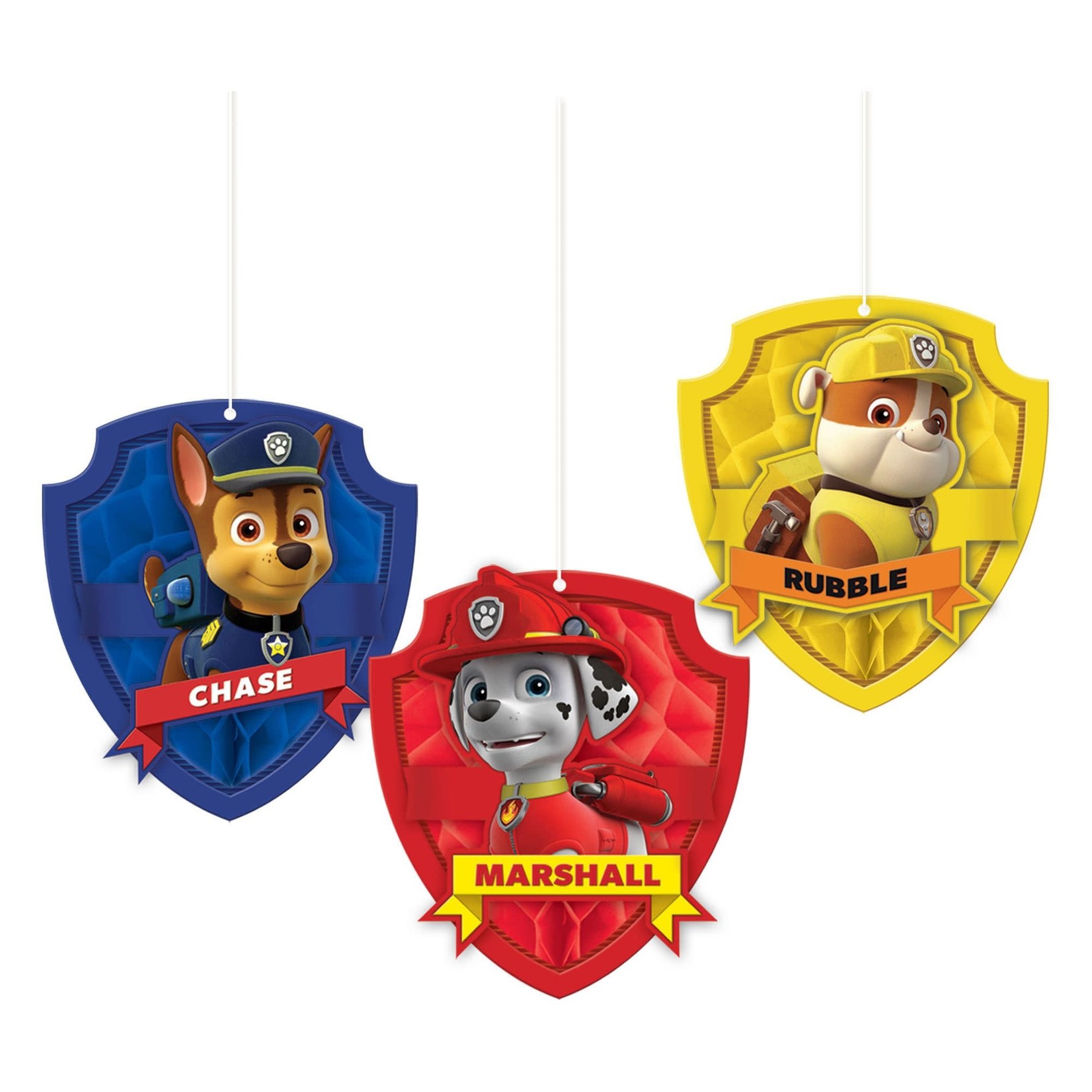 Amscan Paw Patrol Honeycomb Hanging Decorations - 3ct.