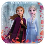 Amscan 9" Frozen 2 Square Metallic Plates - 8ct.