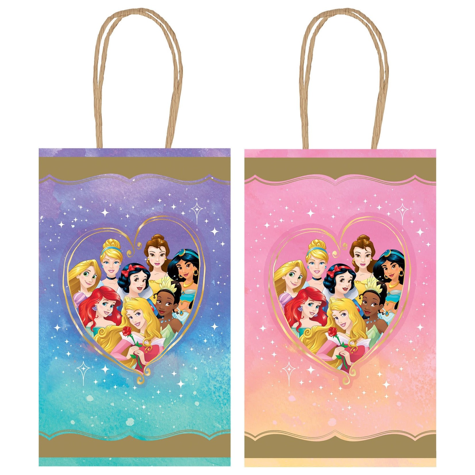 Amscan Disney Princess Kraft Handle Treat Bags - 8ct.