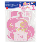 Beistle 2 Sided 1st birthday Girl Cutouts - 8ct.