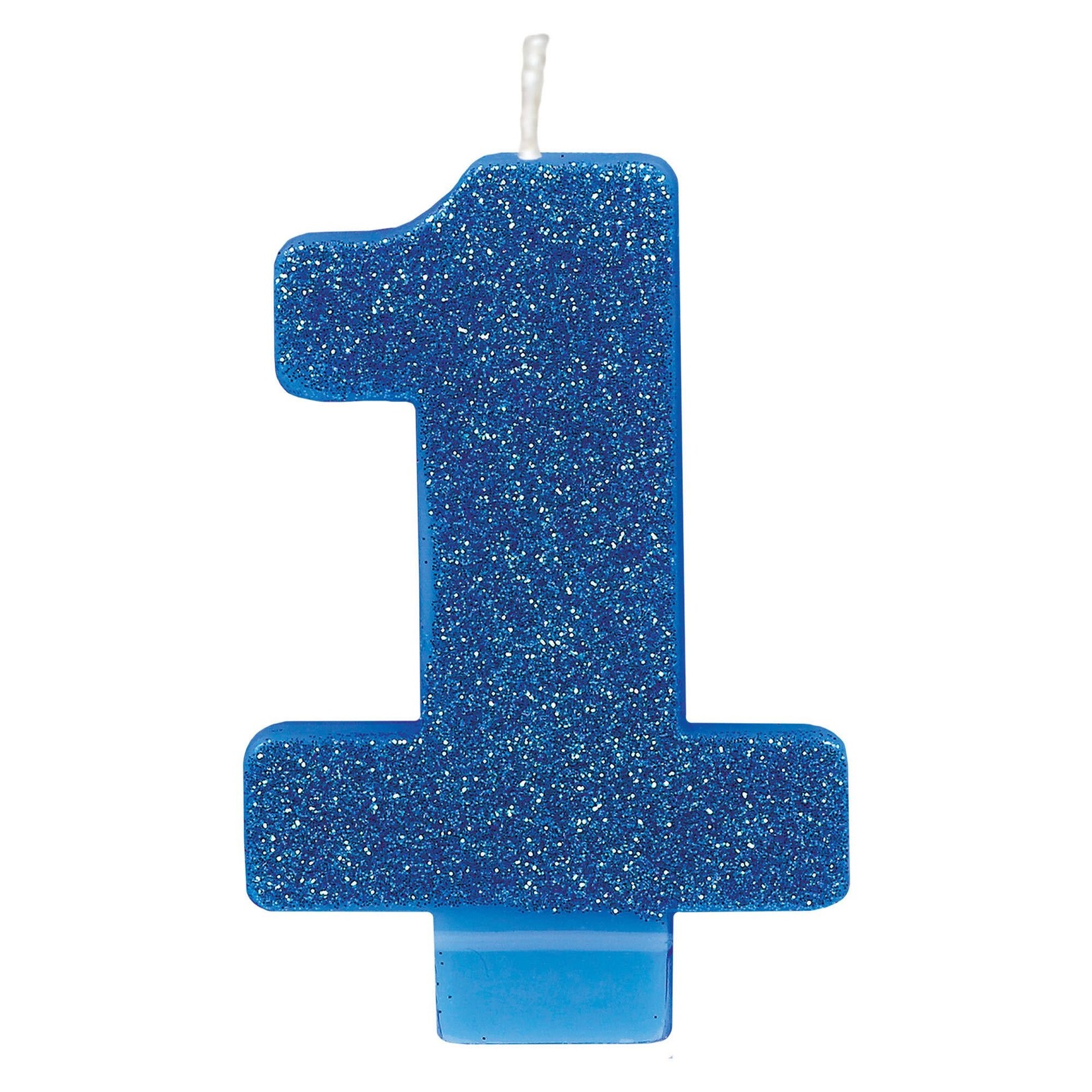 Amscan Glitter Blue #1 Candle - 1ct.