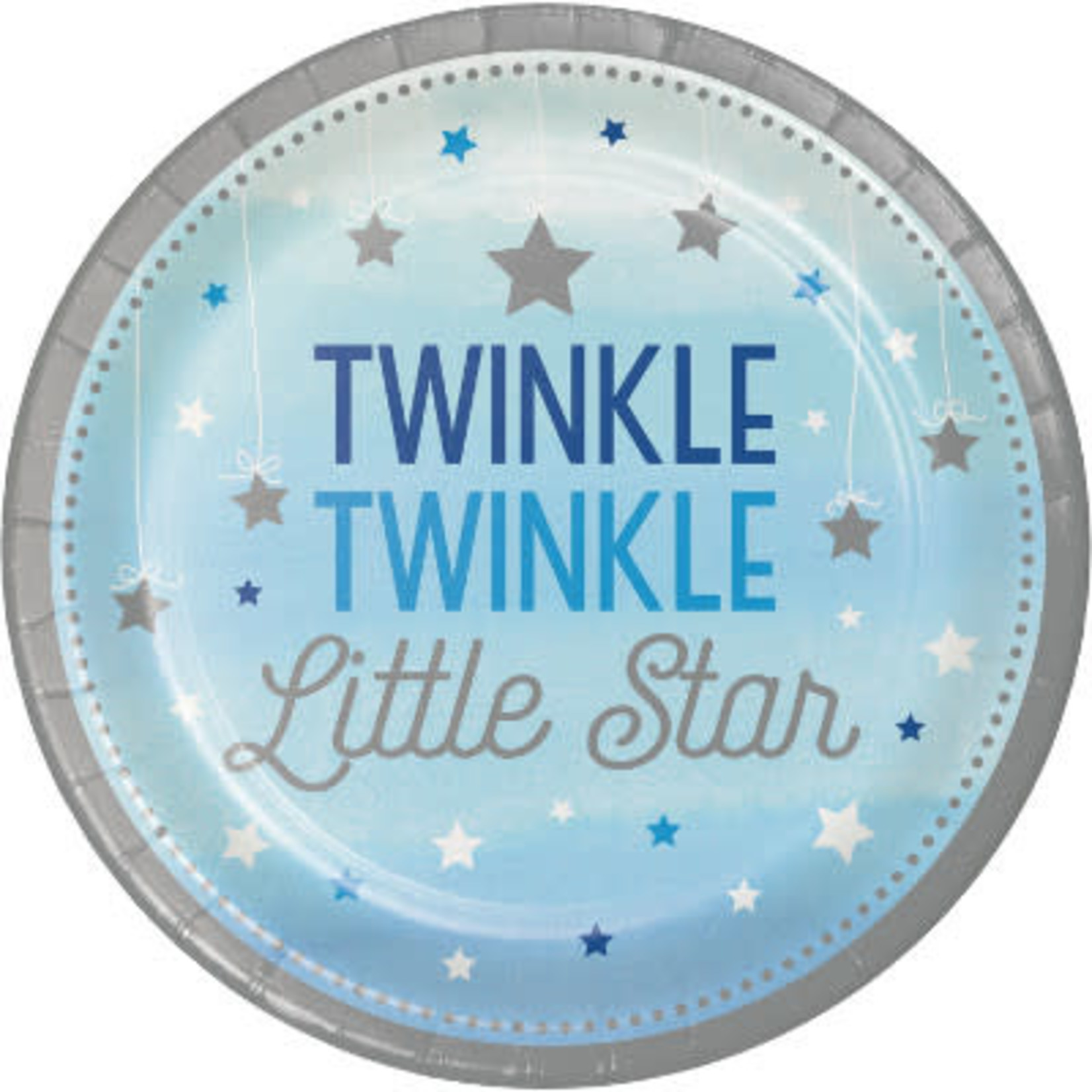 Party Creations One Little Star - Boy 7" Twinkle Plate - 8ct.