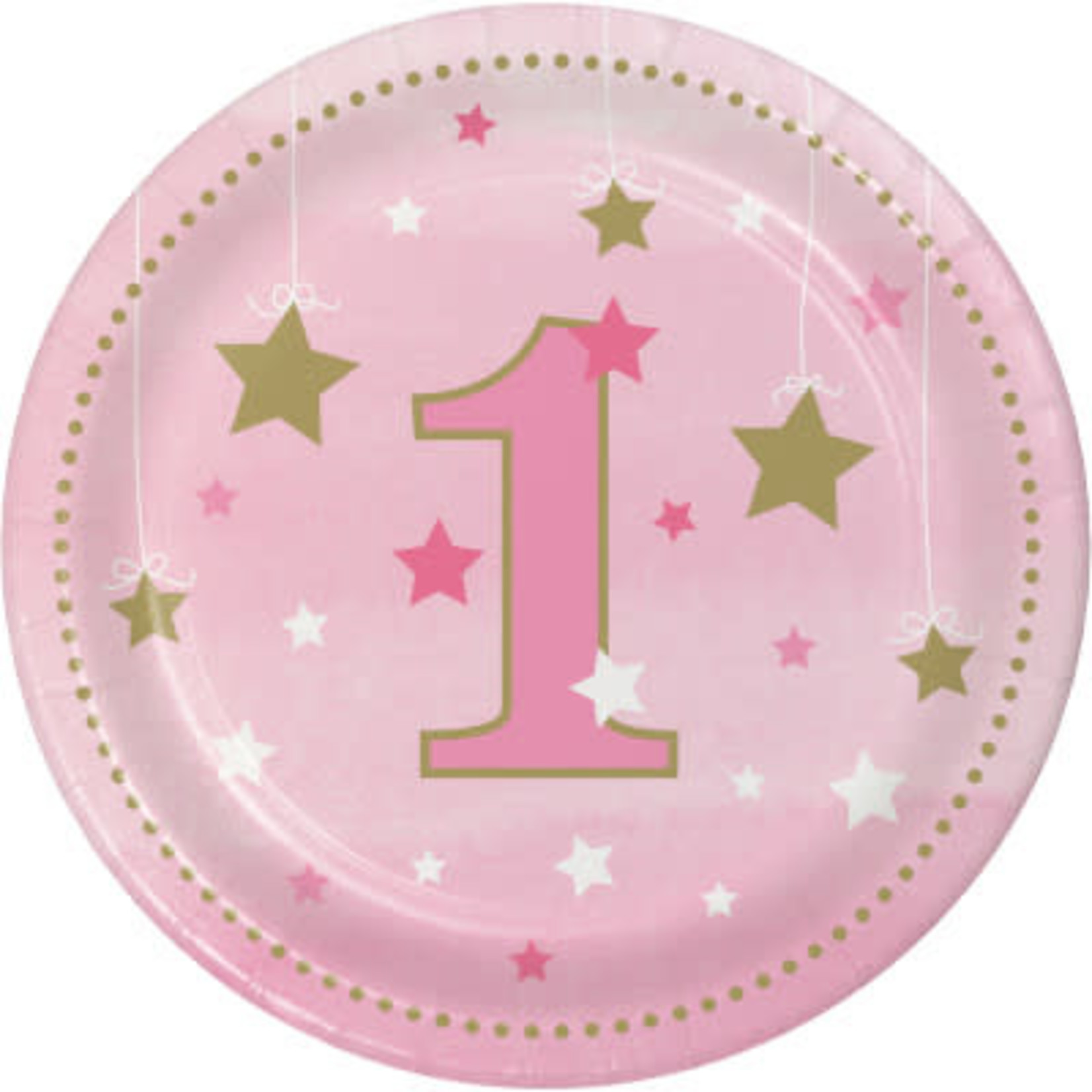 Party Creations One Little Star - Girl  7" Plate - 8ct.