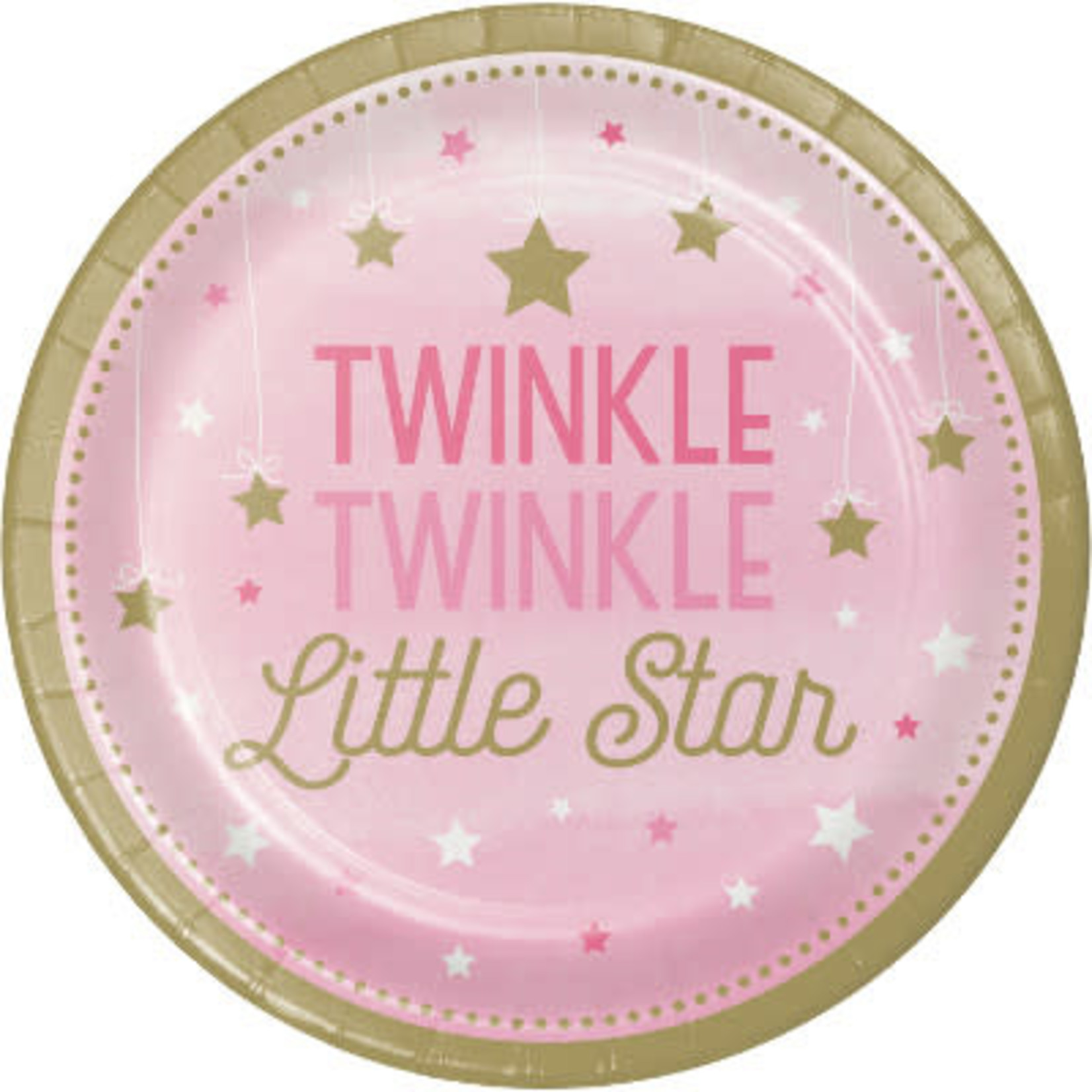 Party Creations One Little Star - Girl 7" Twinkle Plate - 8ct.