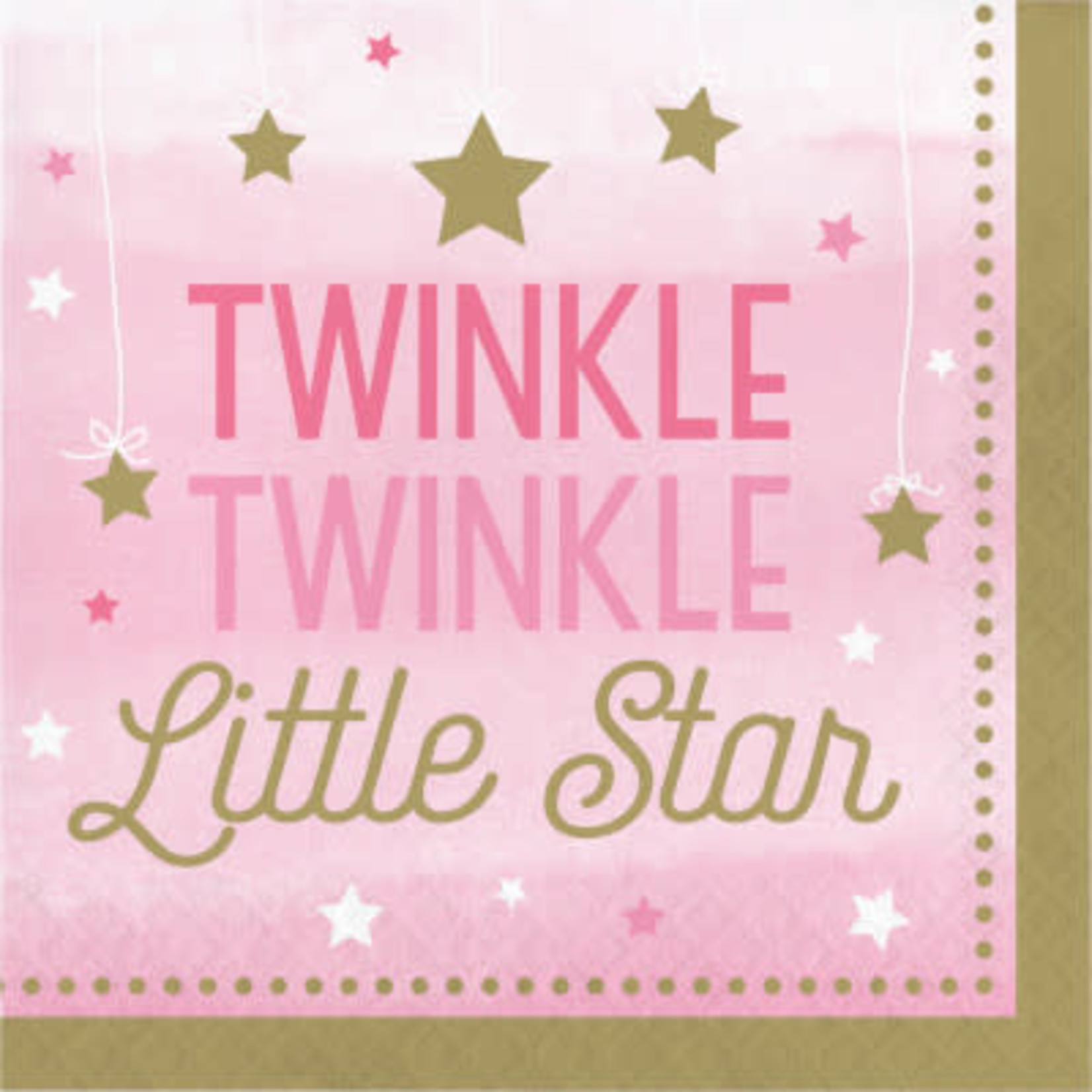Party Creations One Little Star - Girl Twinkle Lun. Napkins - 16ct.