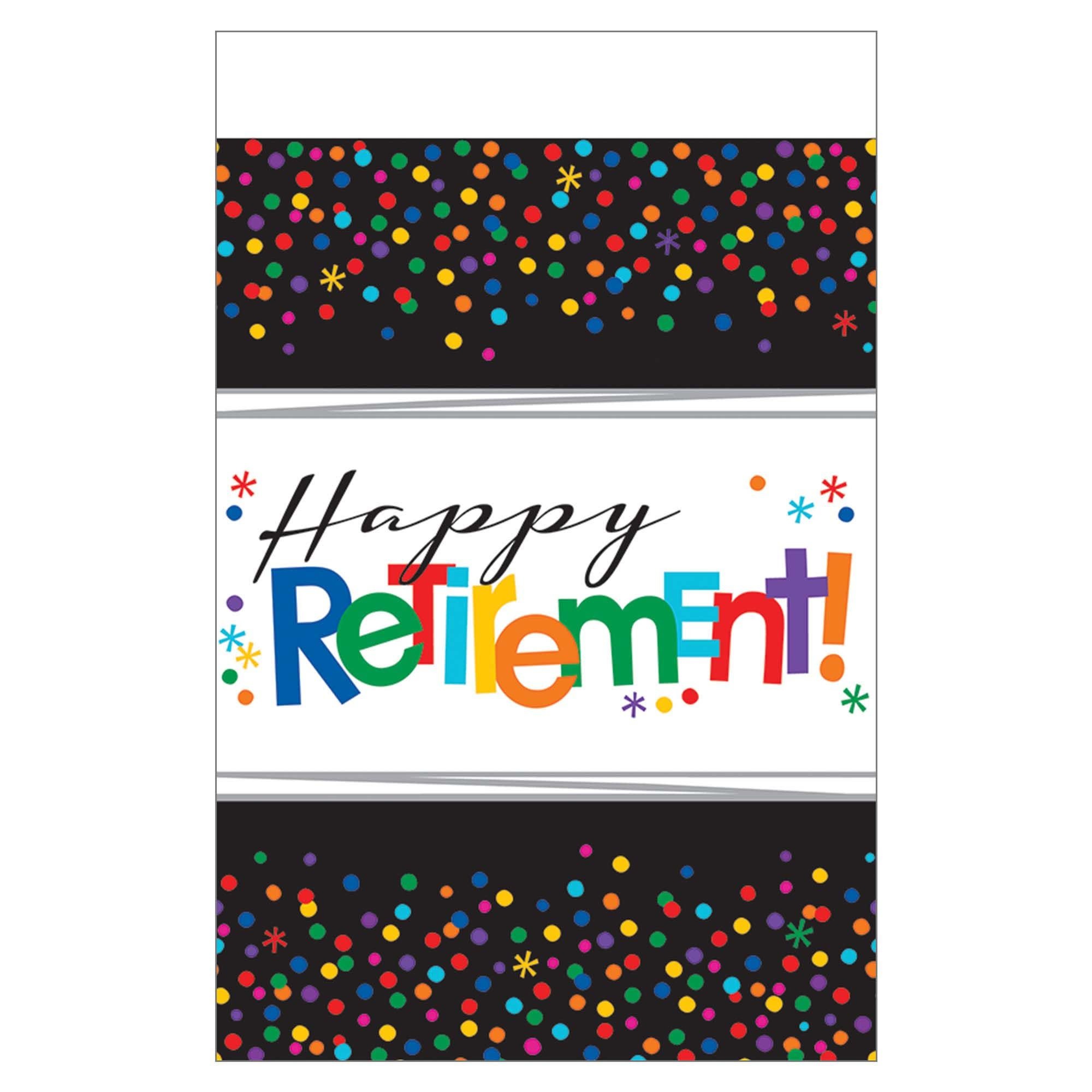 Retirement Tablecover Plastic Officially Retired Party Decorations 54" x 102"