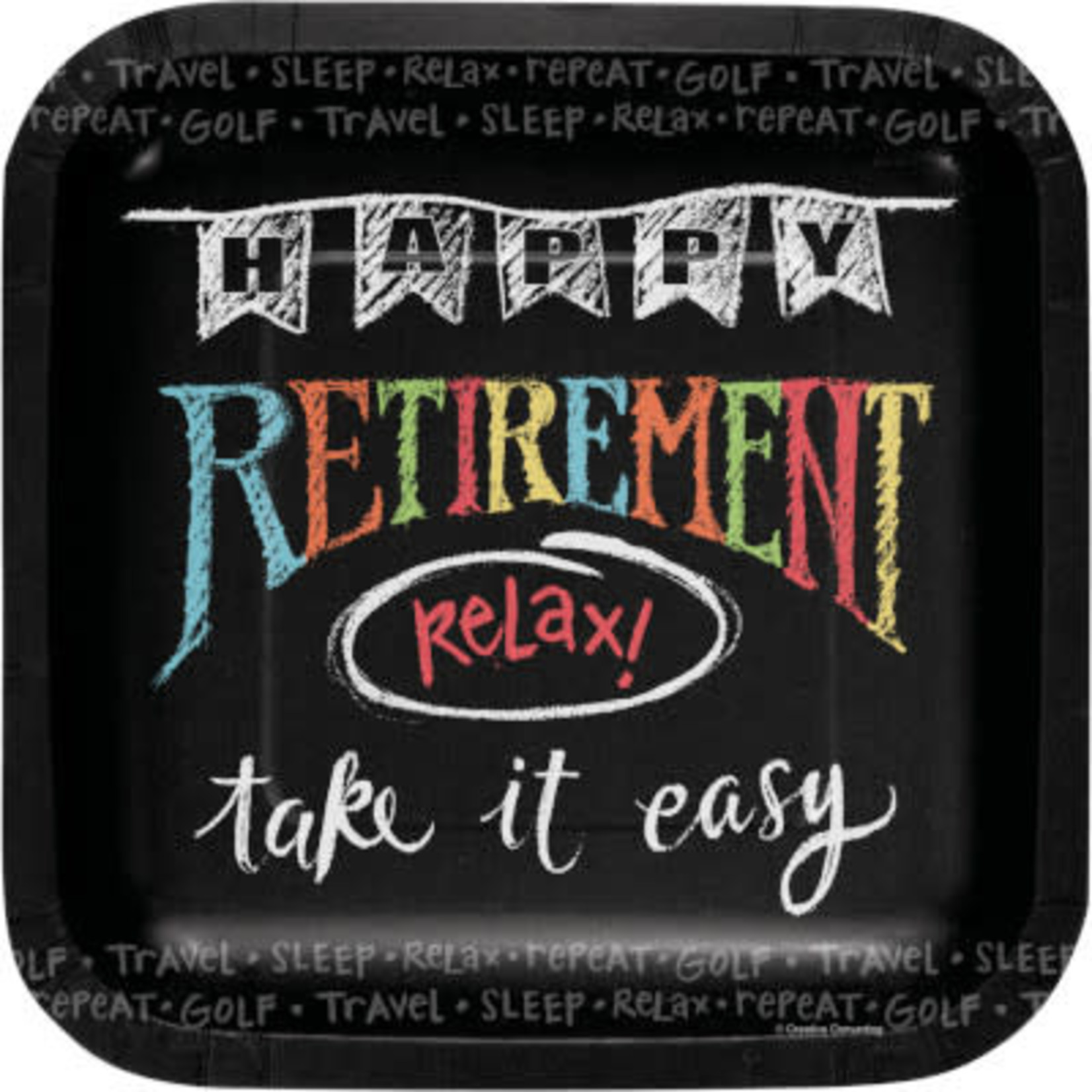 PPART Retirement Chalk 7" Lunch Plate - 8ct.