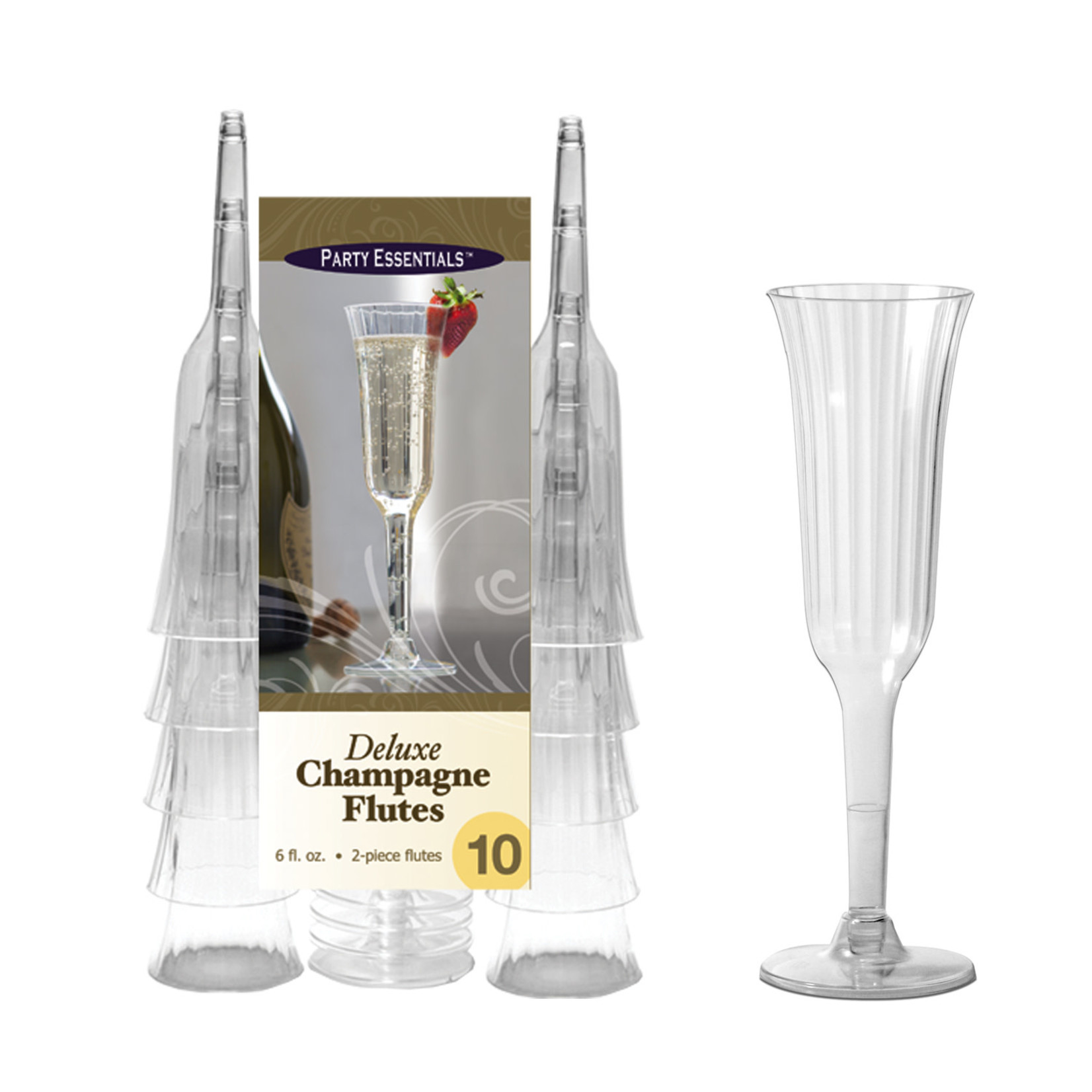 northwest 6oz. Deluxe 2pc. Champagne Flutes - 10ct.