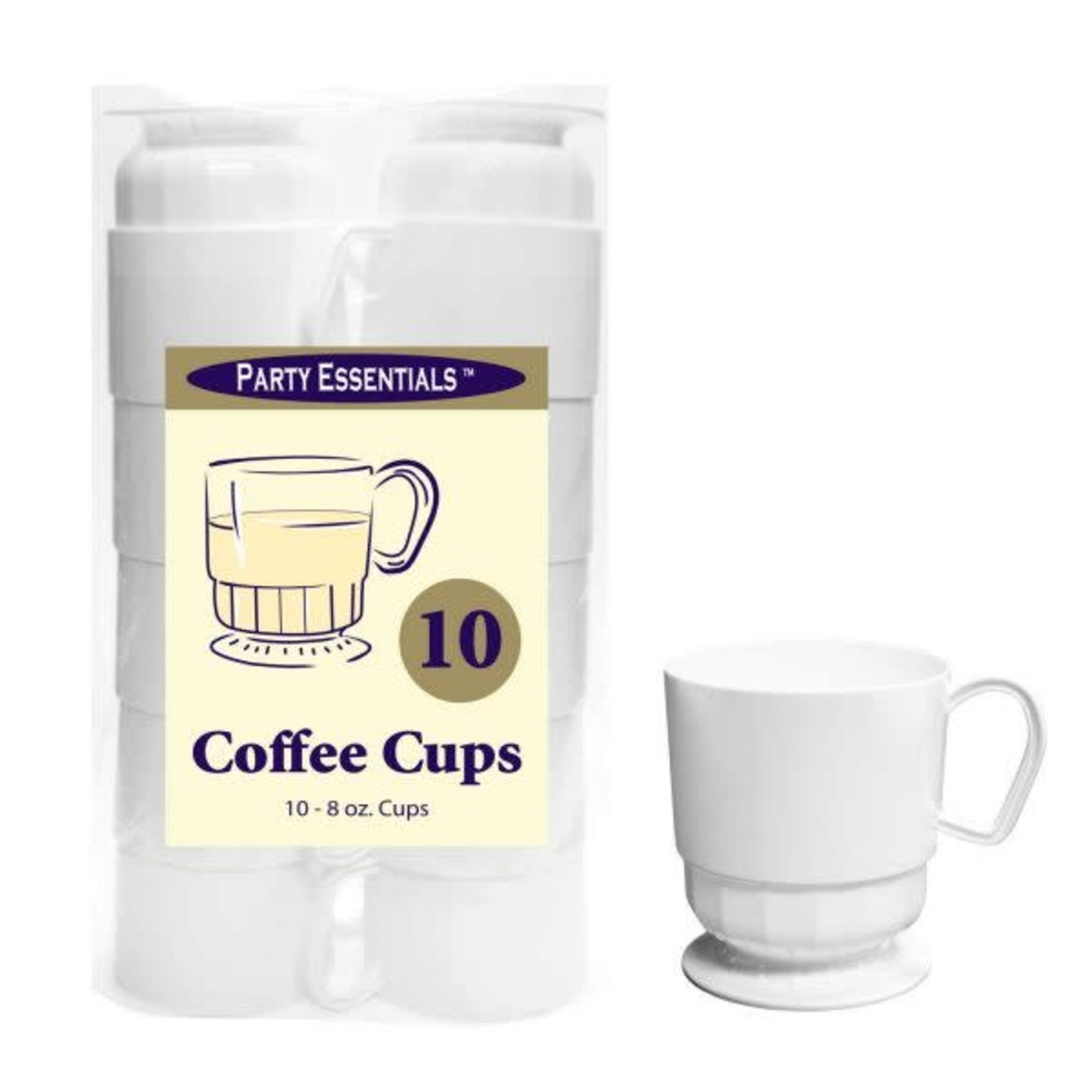 Party Essentials 8 oz. Deluxe Coffee Cups - White 10 Ct.