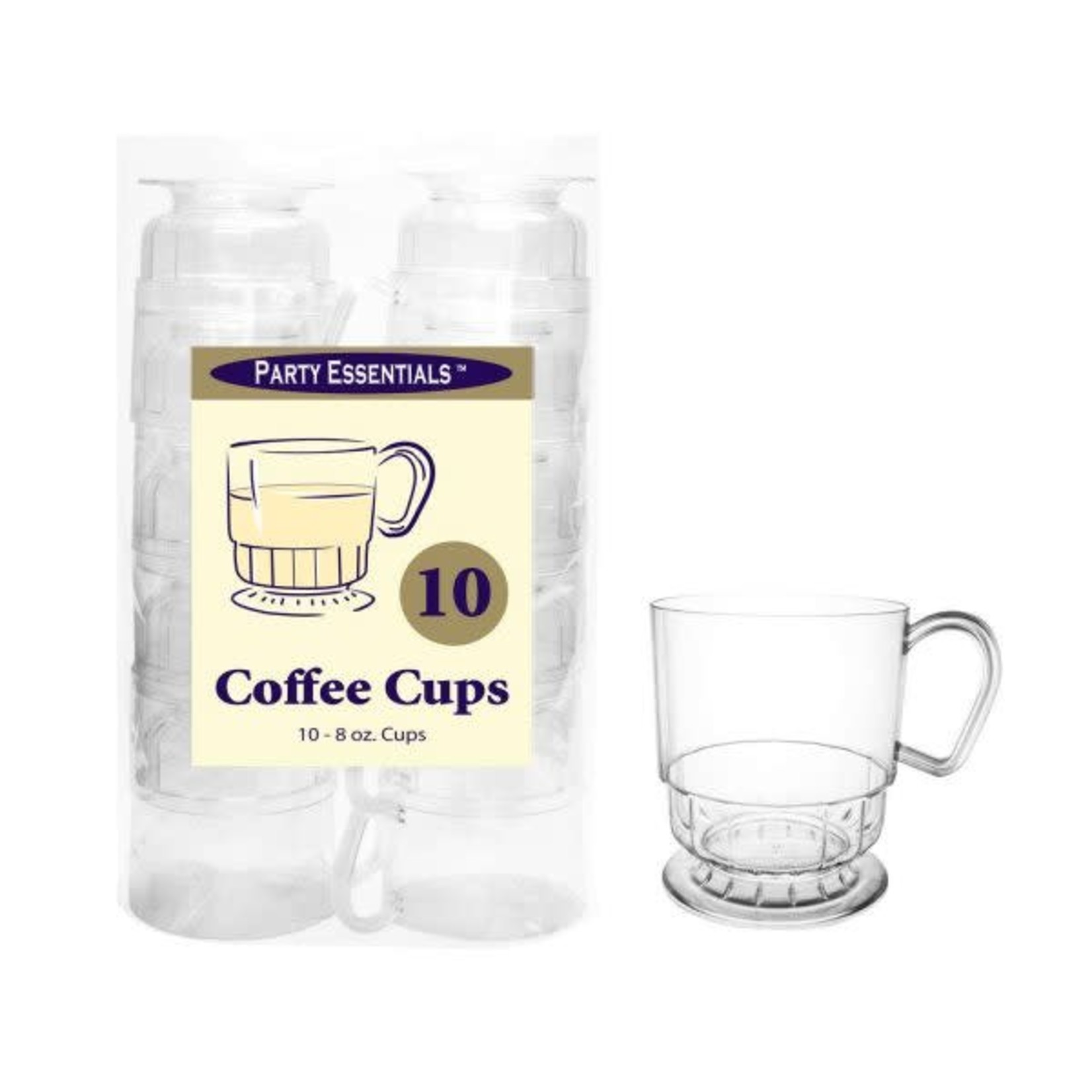 Party Essentials 8 oz. Clear Deluxe Coffee Cups - 10 Ct.