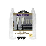 Party Essentials 5 oz. 2 pc. Black Stem Champagne Flutes - 10 Ct.