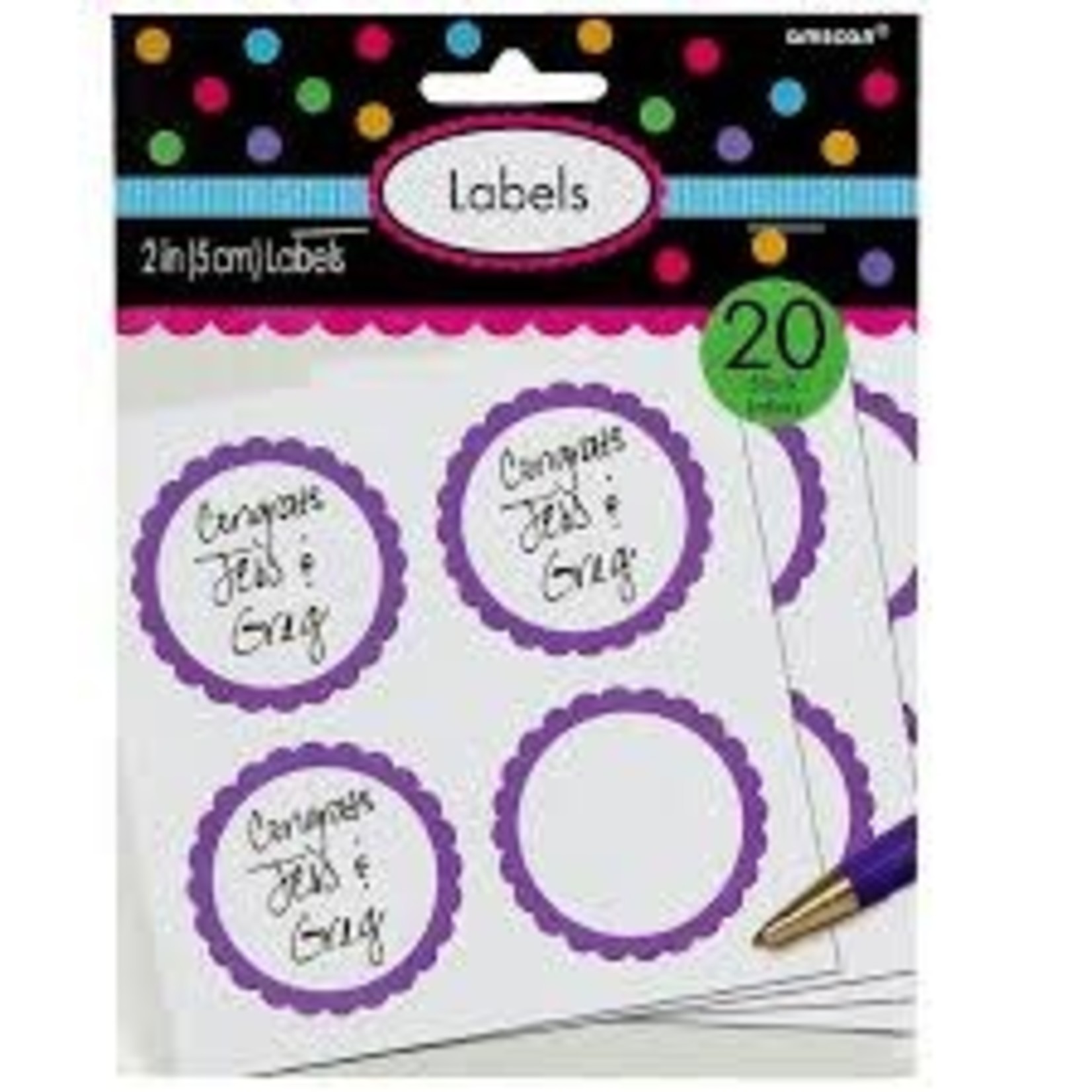 Amscan Purple Scalloped Labels - 20ct.
