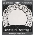 unique 8.25" White Doilies - 28ct.