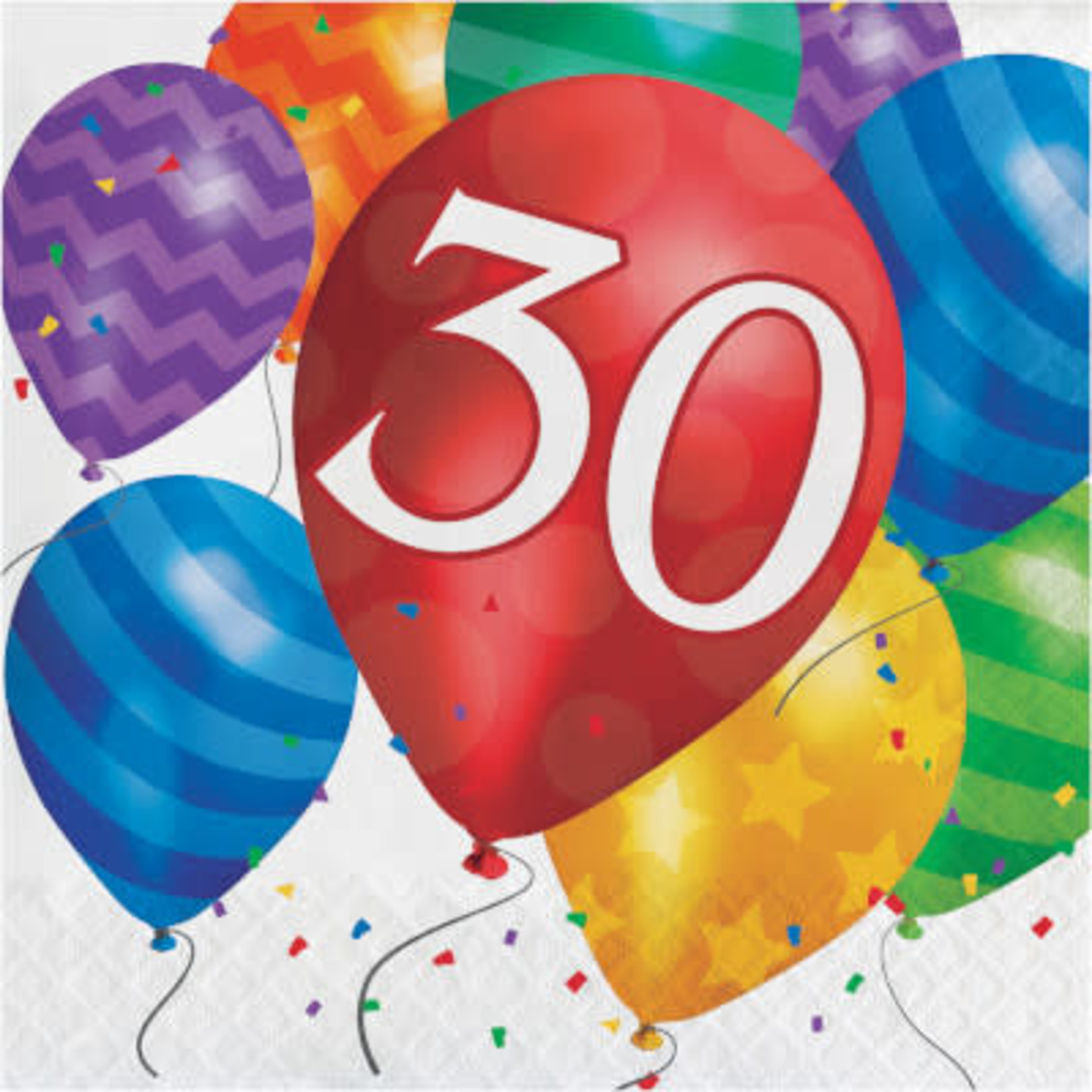 Creative Converting Balloon Blast 30th Birthday Lunch Napkins - 16ct.