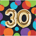 Creative Converting Balloon Birthday 30th Bev. Napkins - 16ct.