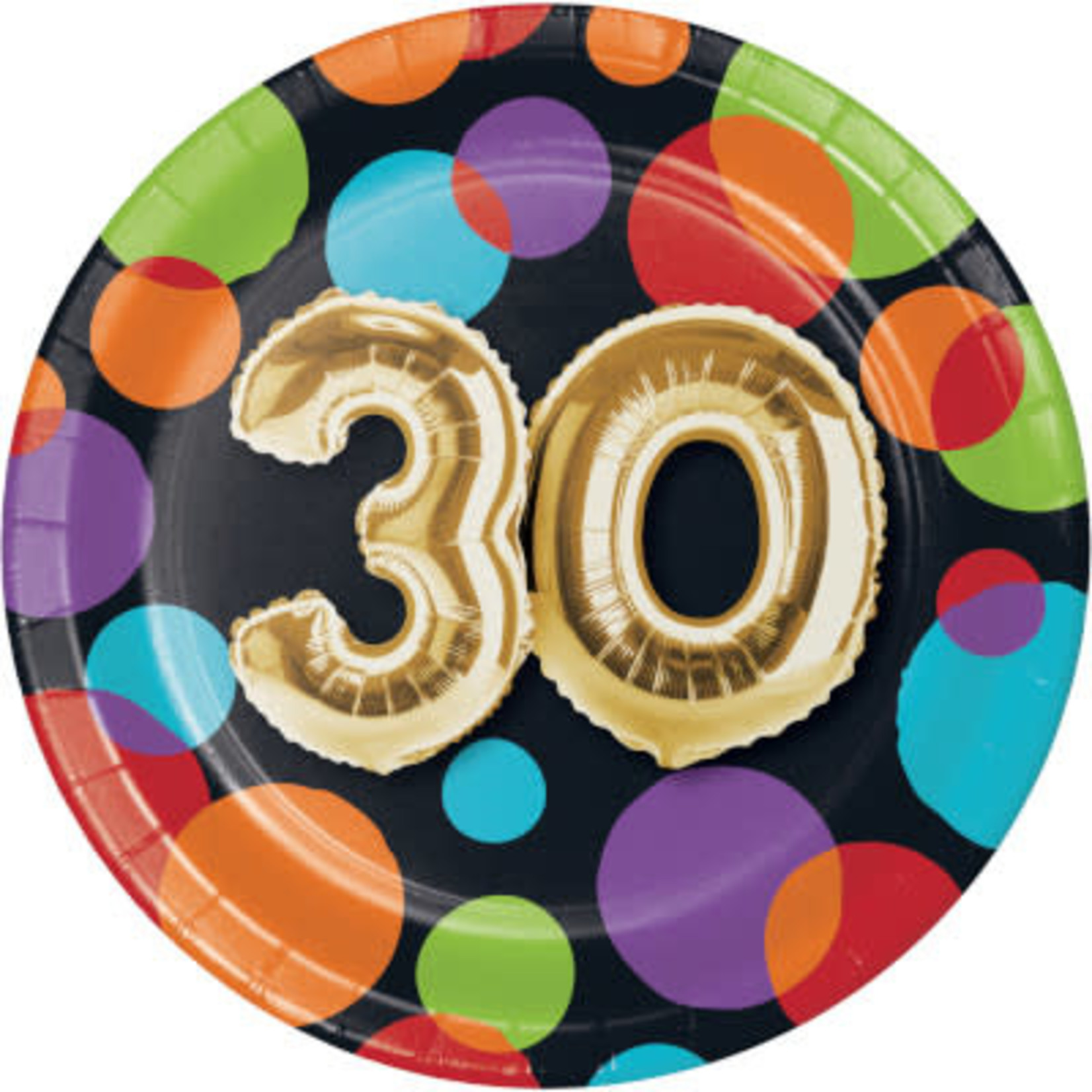 Party Creations 30 balloon birthday 7in. Plate - 8ct.