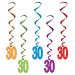 Beistle 30th Birthday Hanging Whirls - 5ct.